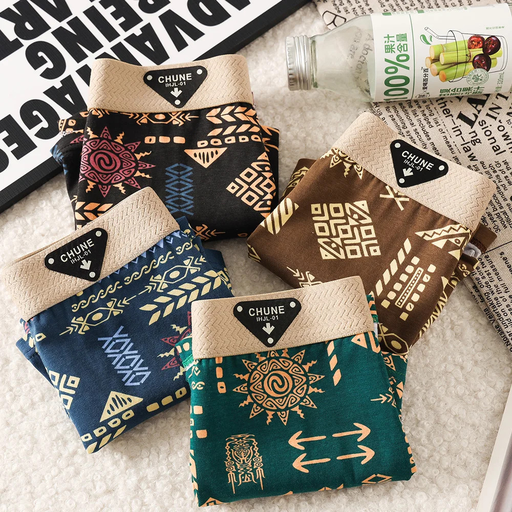 3PCS/Pack 100% Cotton Vintage Print Women’s Panties Super Soft Hygroscopic