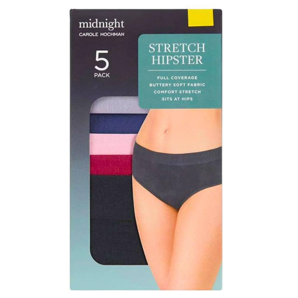Carole Hochman Women’s 5-Pack Midnight Stretch Hipster Dark Multi L- NEW
