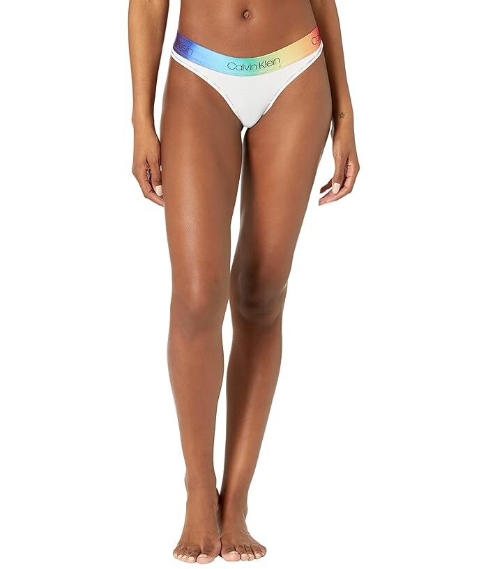 Calvin Klein Modern Cotton Pride Collection Thong Panty White Women’s S