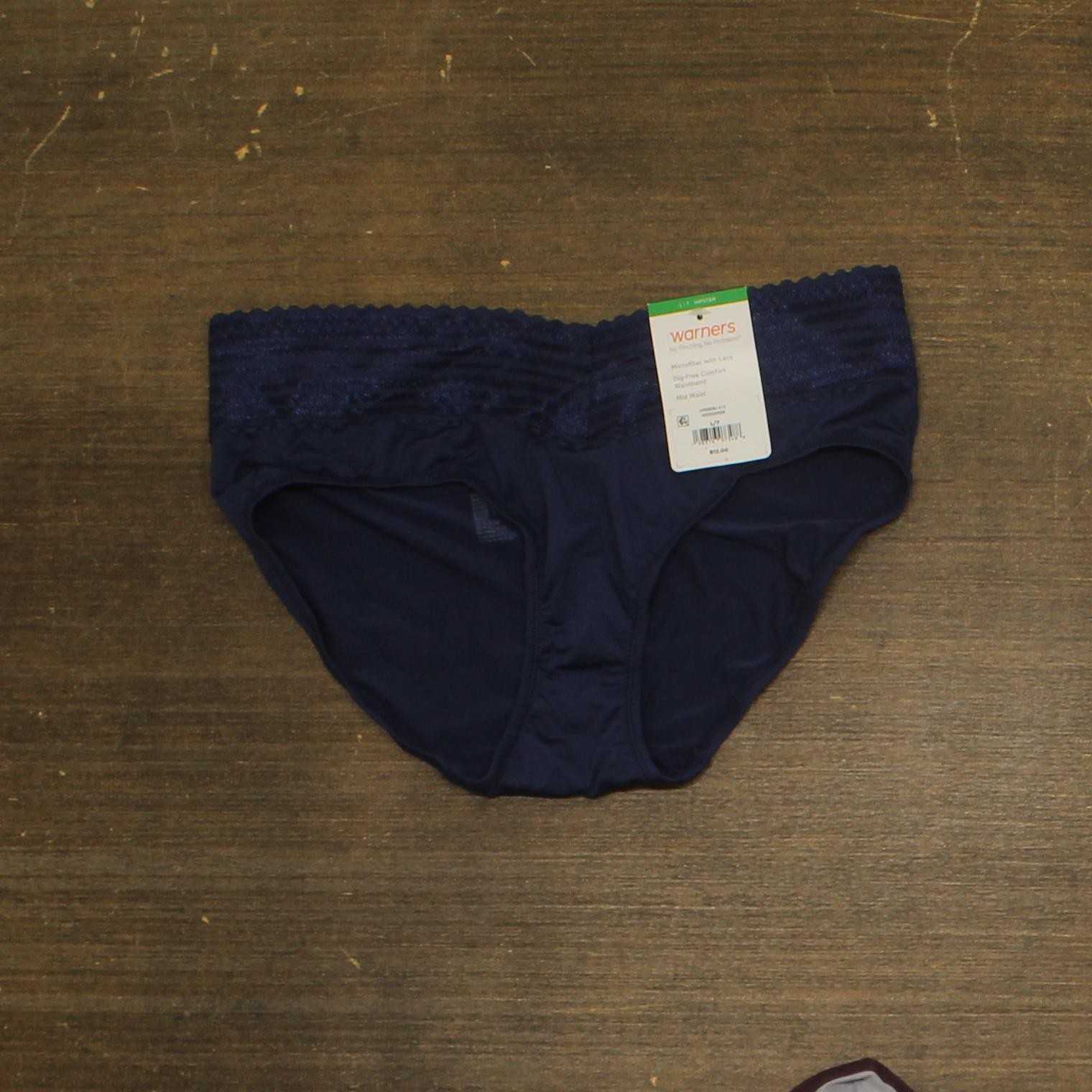 Warner’s No Pinching No Problems Dig-Free Comfort Waist Panty 5609J Navy Blue L
