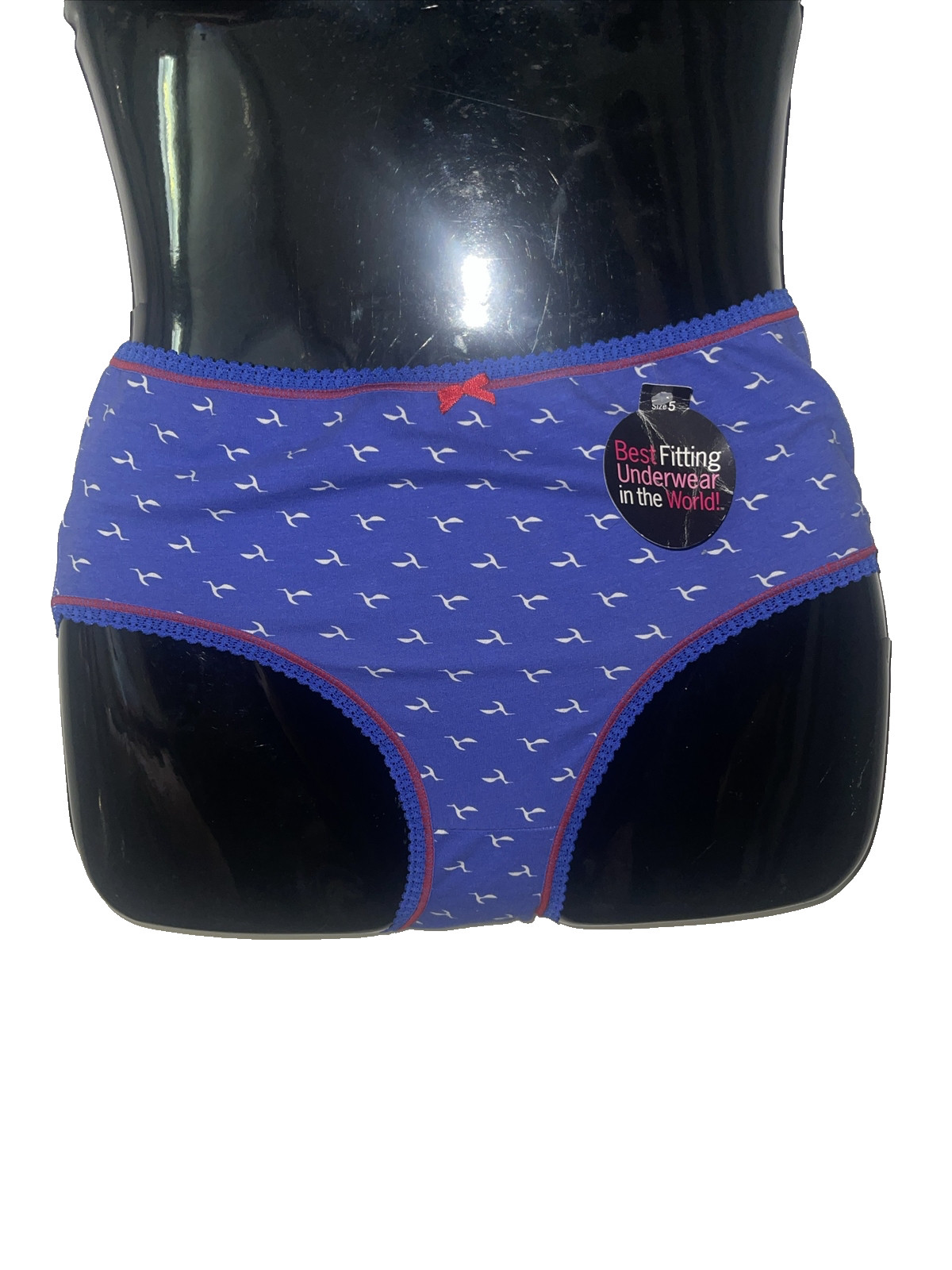 NWT Saramax Brief Panty Blue Small Sissy Vintage Vibes Full Coverage Whimsical