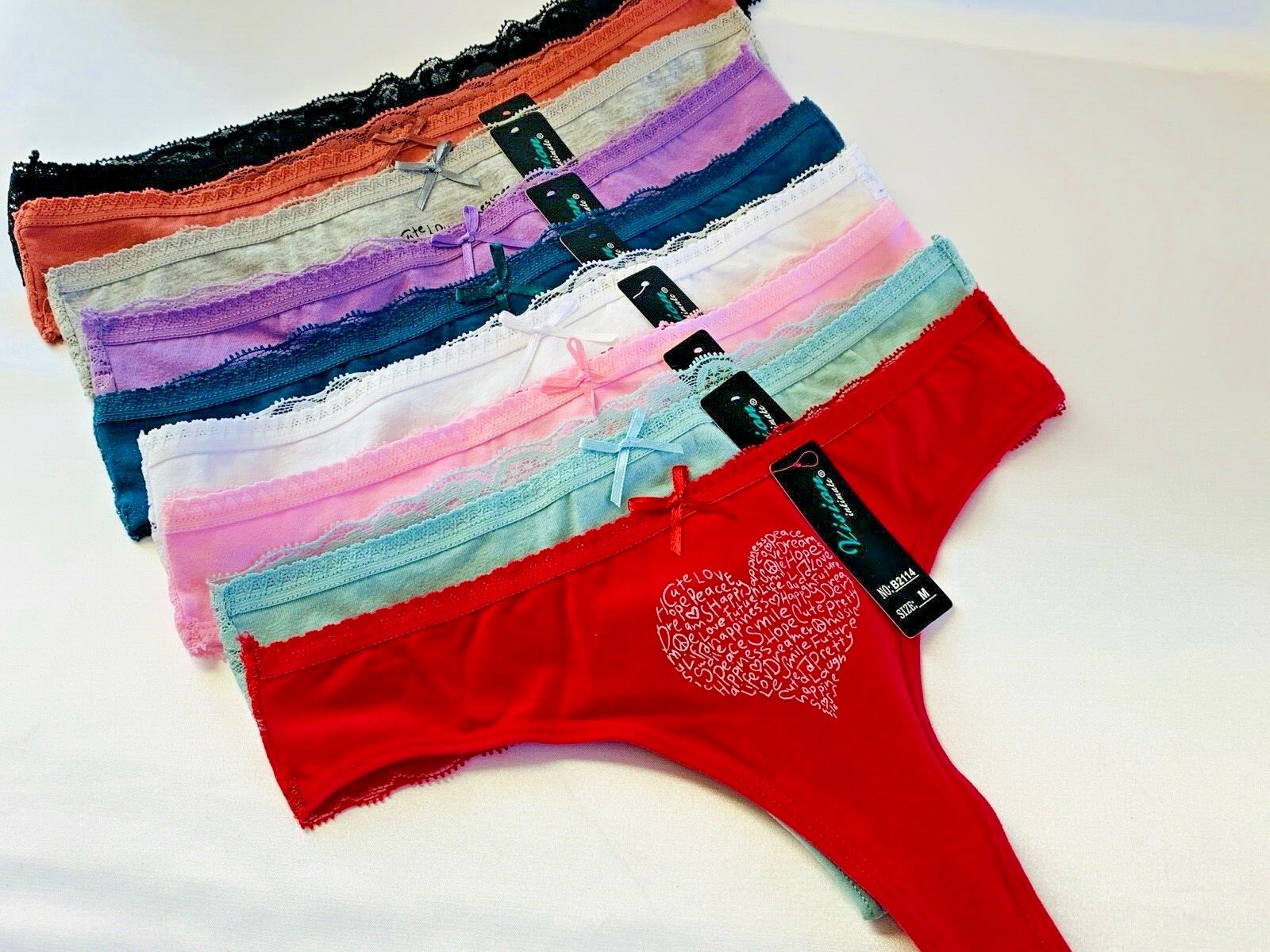 6 or 12 THONGS TANGAS LACE SEXY Panties Undies 95% COTTON ACTIVE WEAR 2113 S-XL