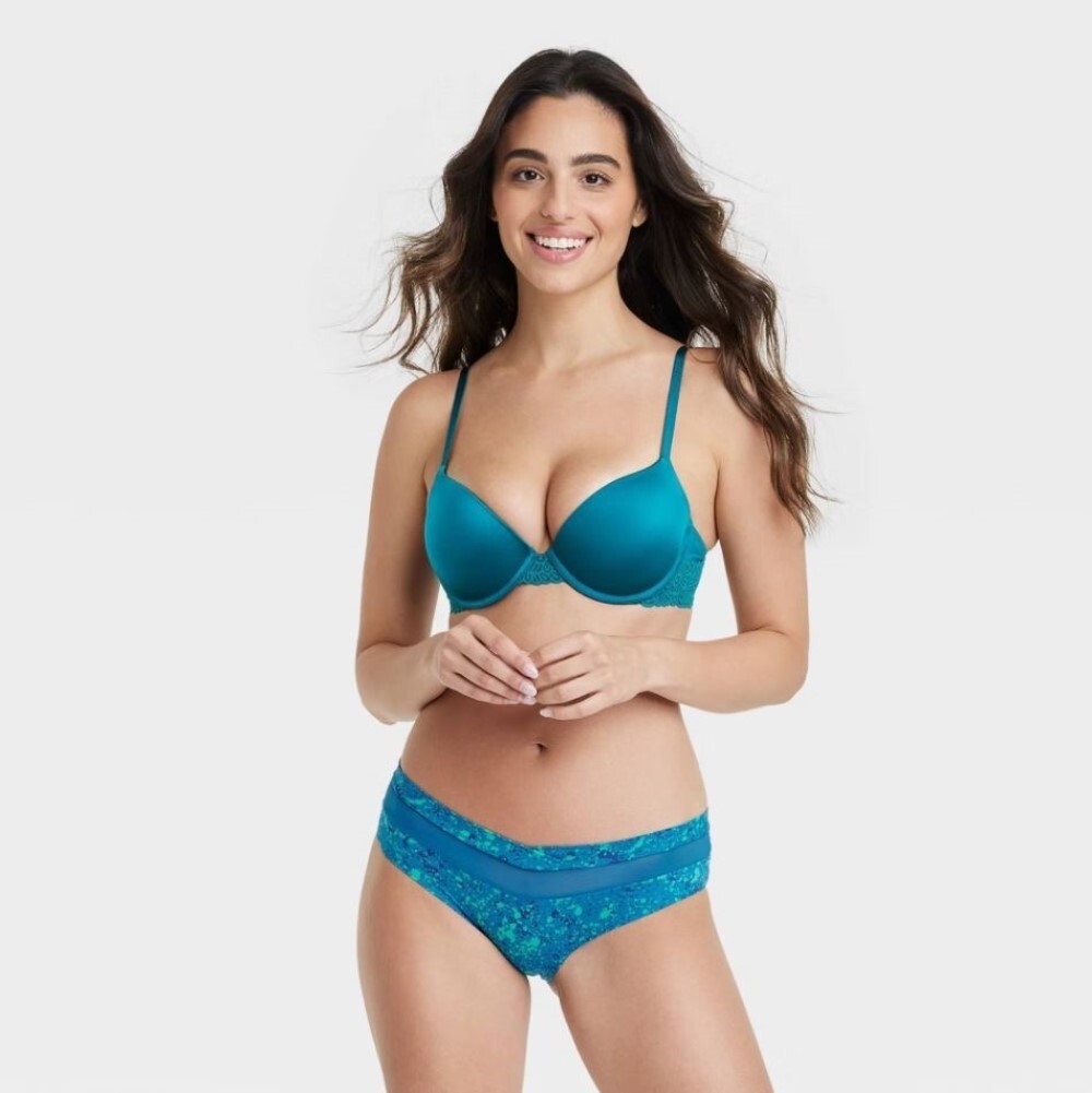 Auden 6pk Micro-Mesh Cheeky Underwear Womens Medium Stretch Blue
