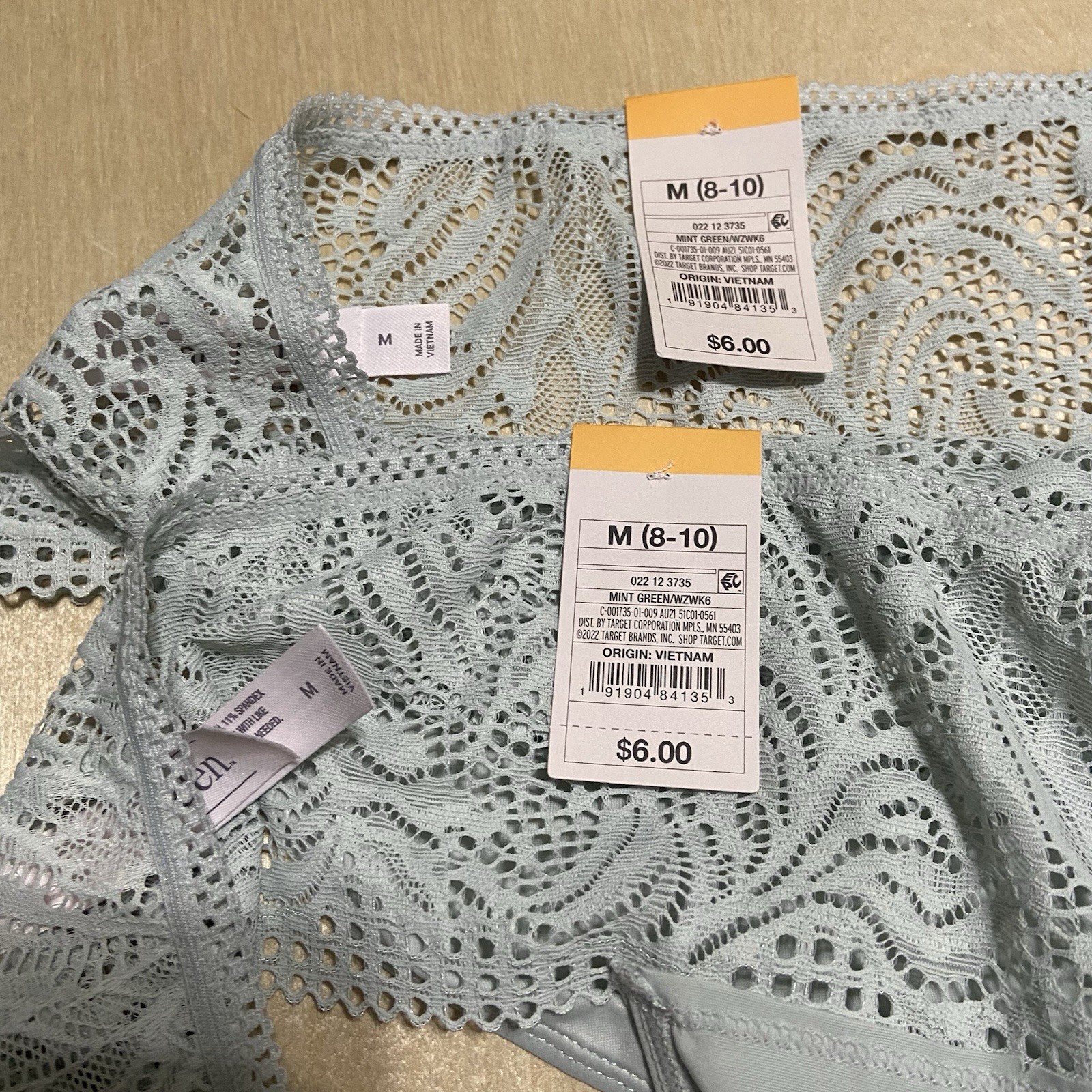 Auden Women’s Size Medium (8-10) Lace Floral Soft Hipster Panties in Blue 2 Pack