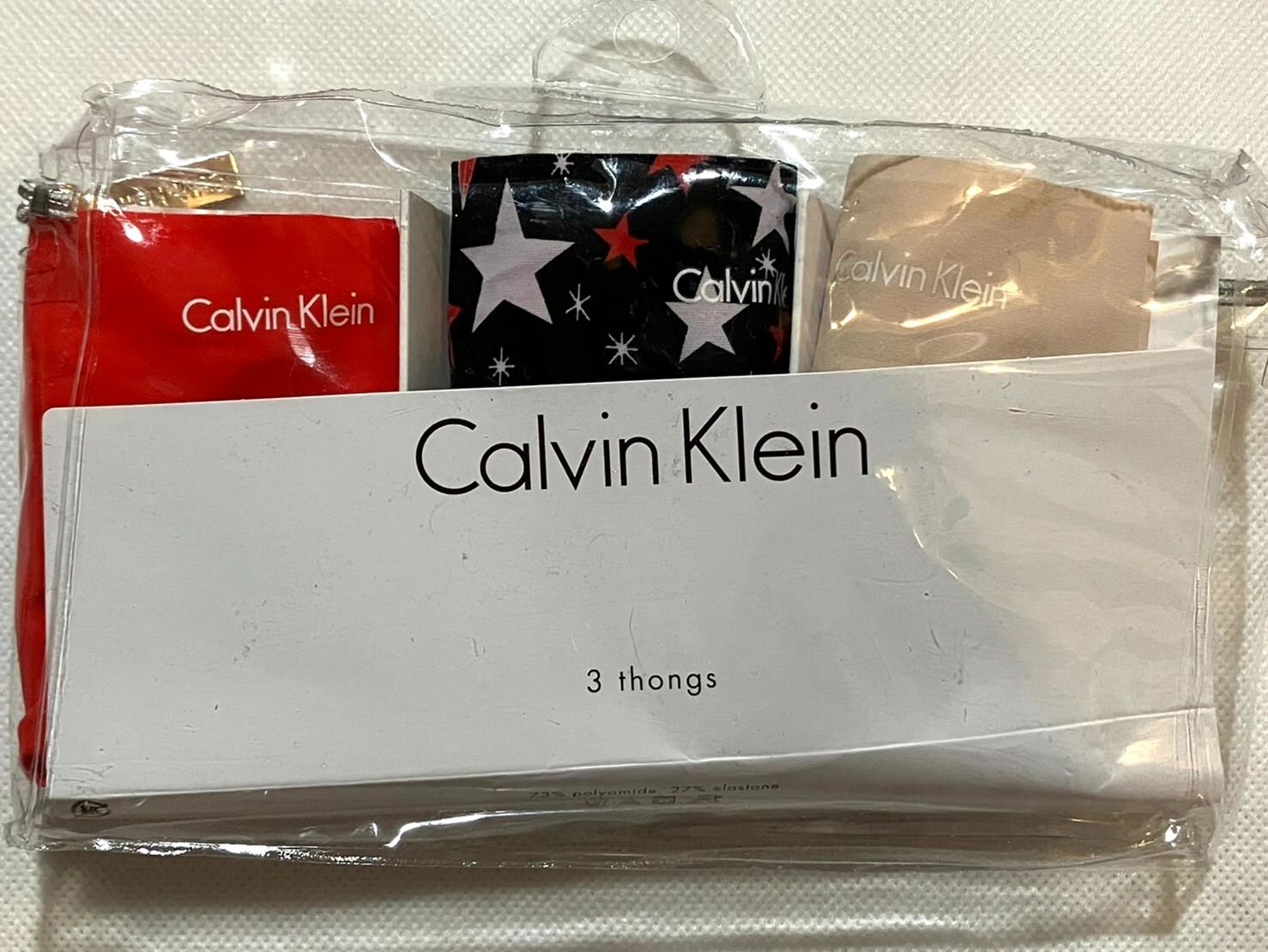 NWT 3-Pack Calvin Klein Women’s S Invisibles Thong Underwear Panties QD3558
