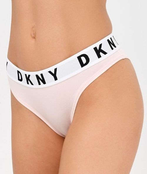 NWT DKNY DK4513 Cozy Boyfriend” Low-Rise Logo Cotton / Modal Bikini Baby Pink L