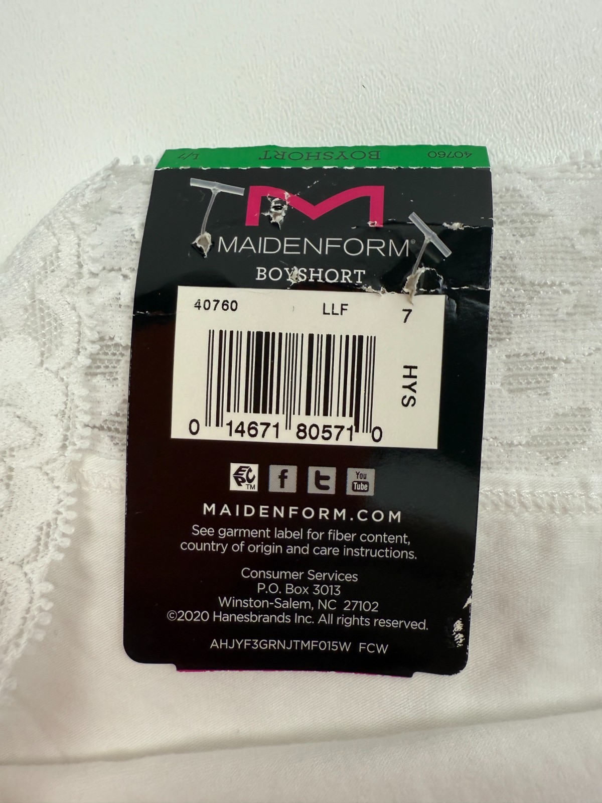 Maidenform Lace Trim Boy Short Panties White Size XL NWT