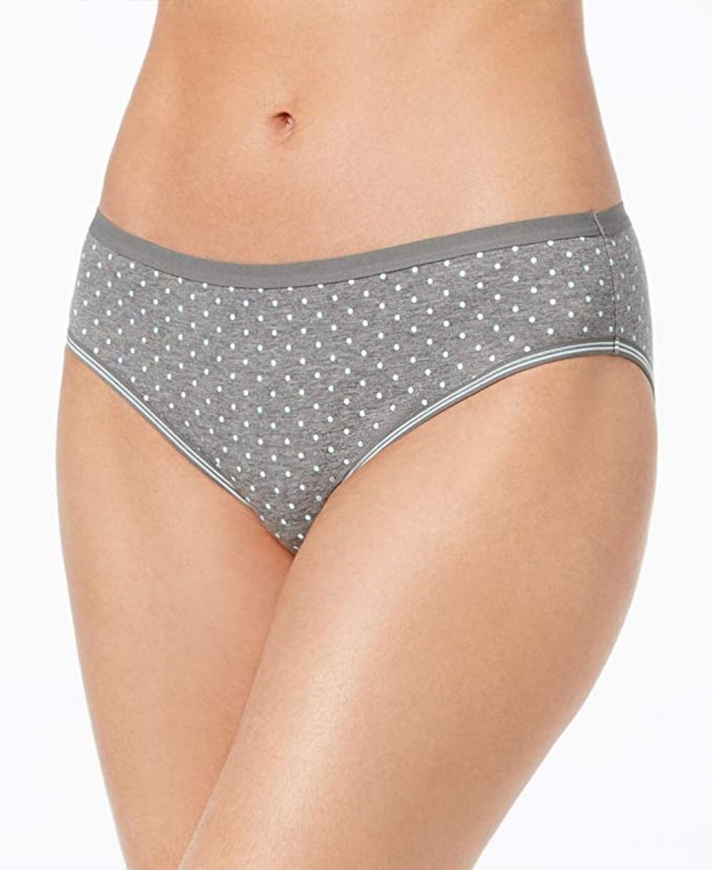 Jenni by Jennifer Moore Women’s Cotton Hipster Panty Gray Geo Dots S