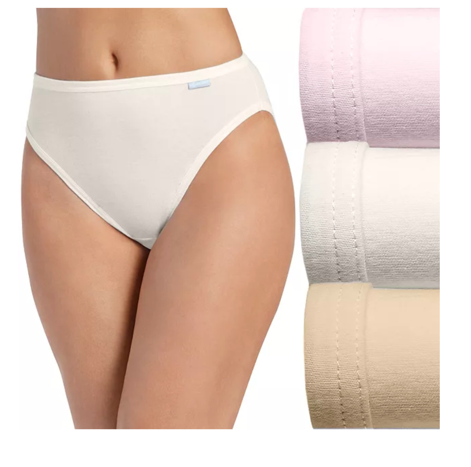 Women’s 3-Pack Jockey French Cut (Pink/Sand/Ivory) Cotton Comfort Underwear