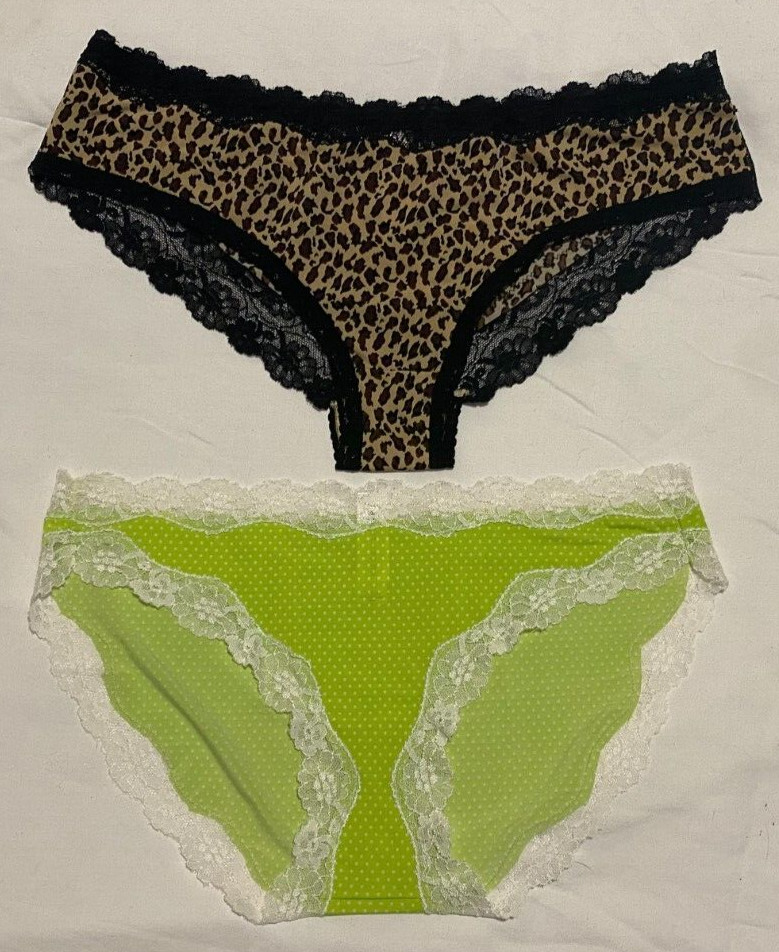 Apostrophe Womens Lot Of 2 Sz Large Cheeky Bikini Low Rise Lace Trim Panties