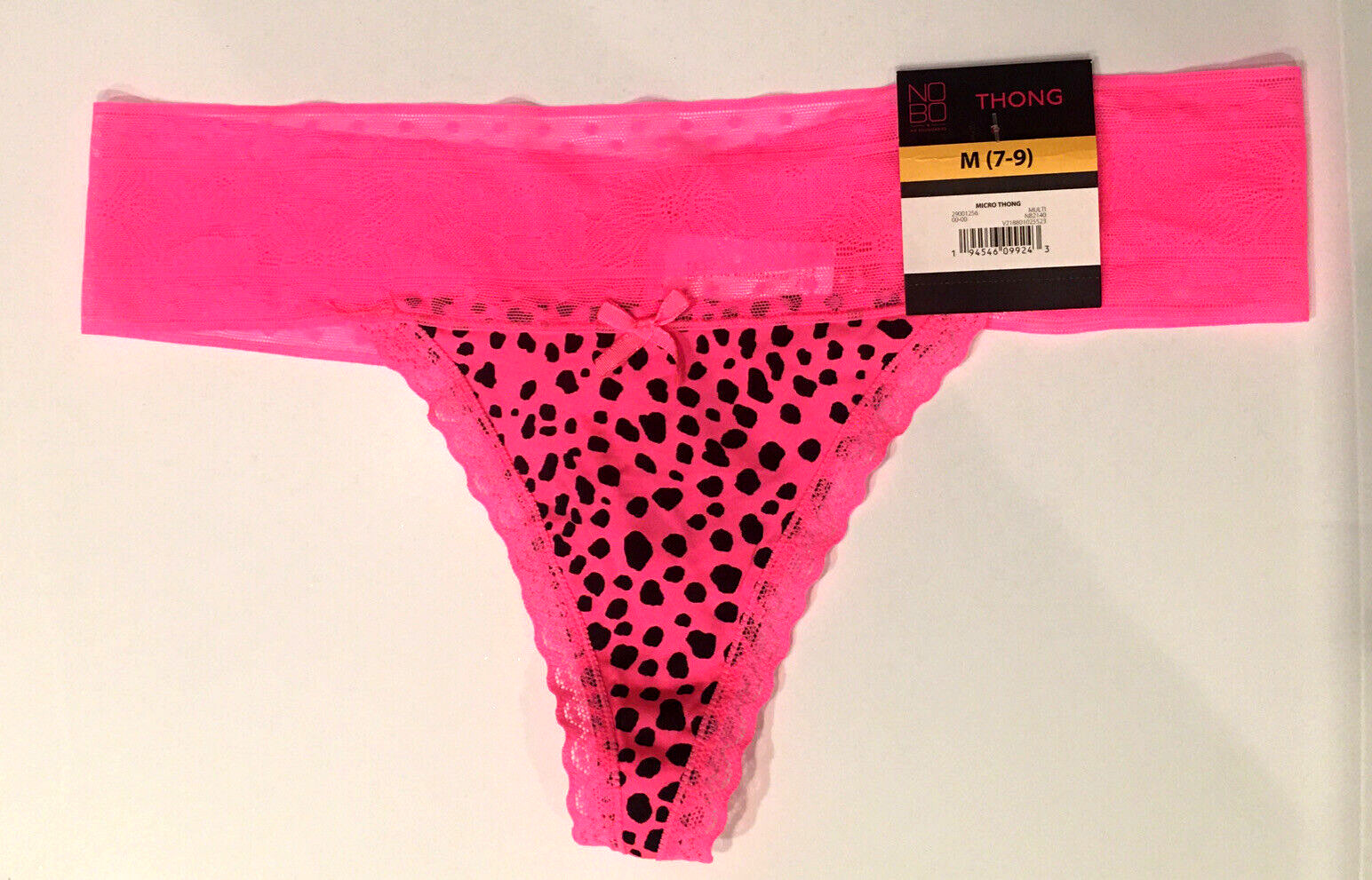 Hot Pink Black Animal Print Micro Thong Panty XS-M-L-XL-2X-3X Mesh Waist Lace