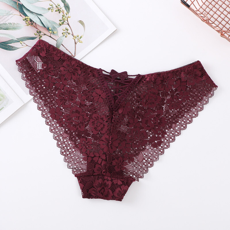 5 Pack Lot Sexy Womens See Through Lace Panties Lingeries French Underwear Brief