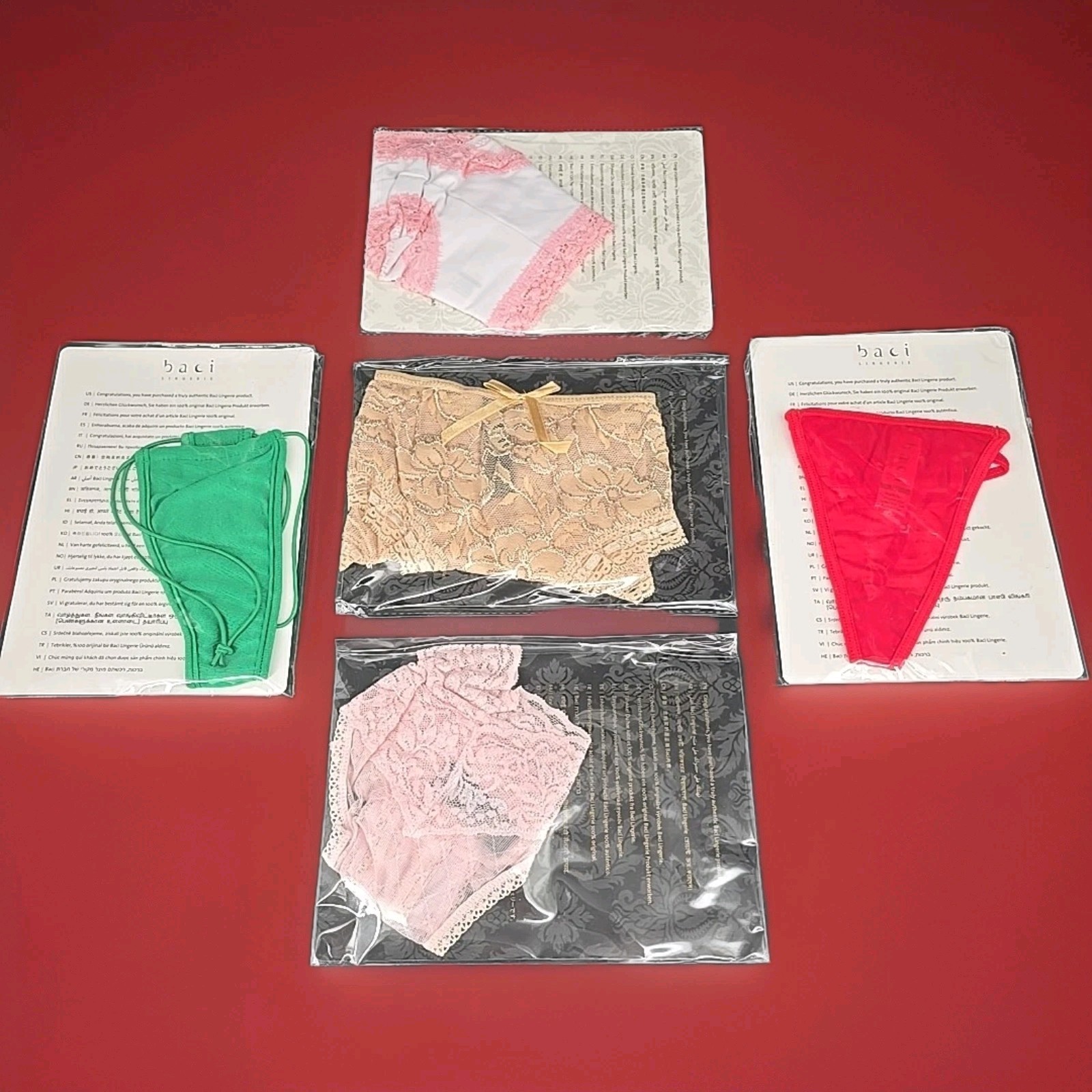 Panty Lot – 5 Thong and Boyshort Baci Lingerie S/M.