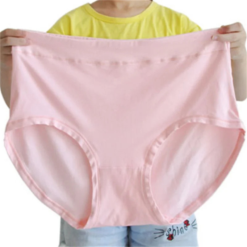Plus Size Panties Women Milk Silk High Waist Breathable Soft Briefs 150kg