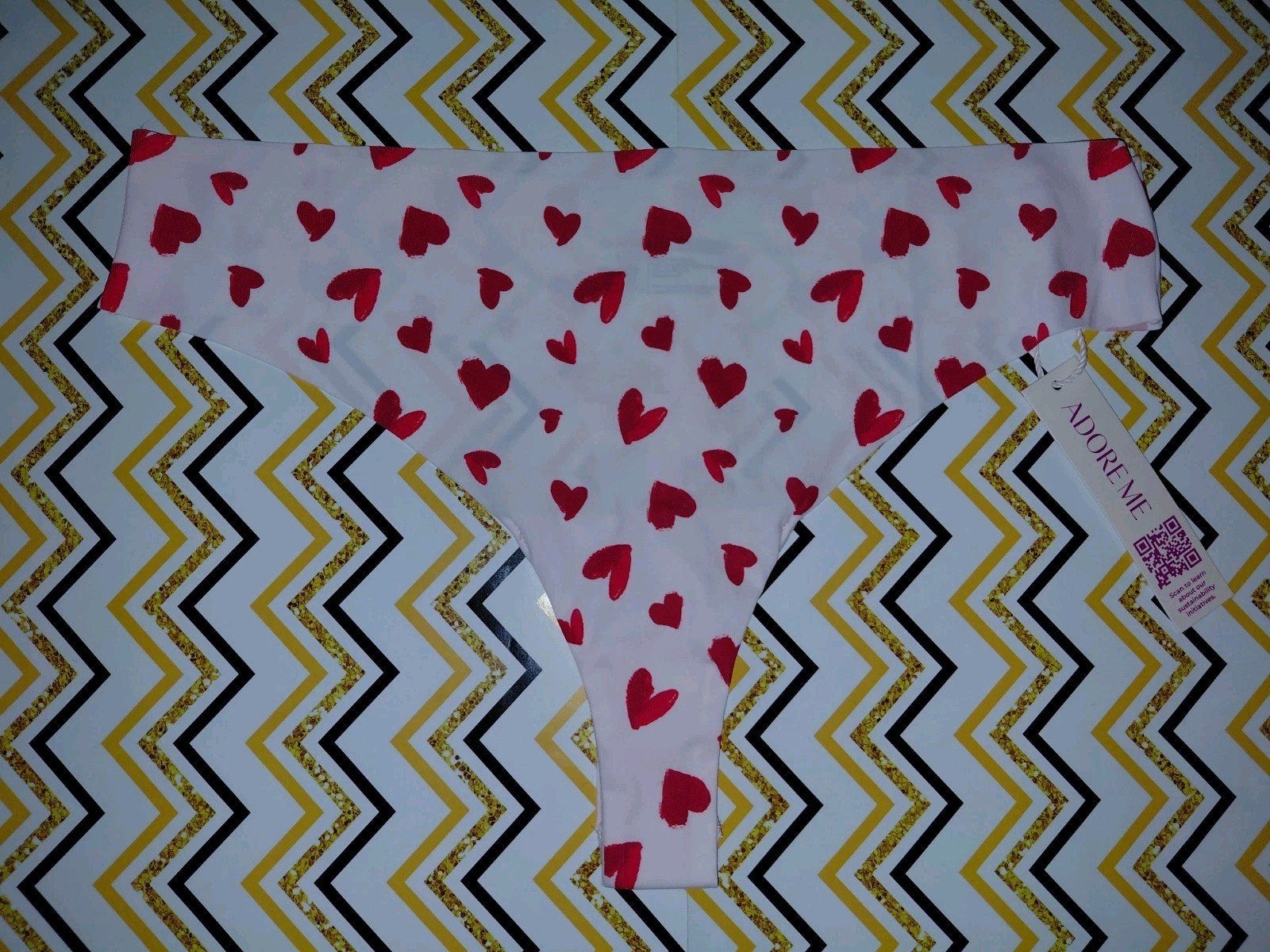 Adore Me/VS No Show Thong Panty NEW Large Hearts