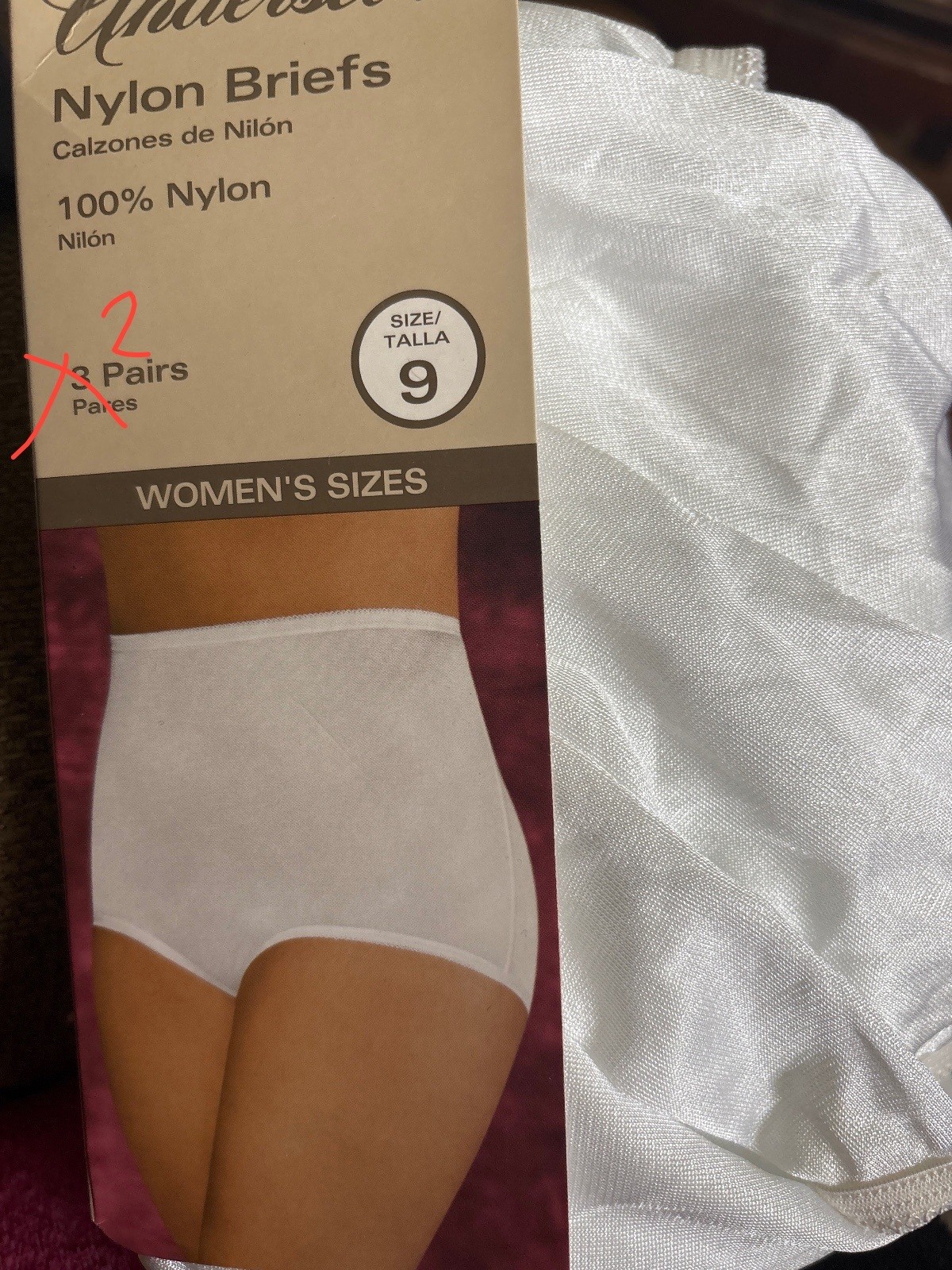 2 Underscore Nylon Briefs Panties Granny Panties VTG