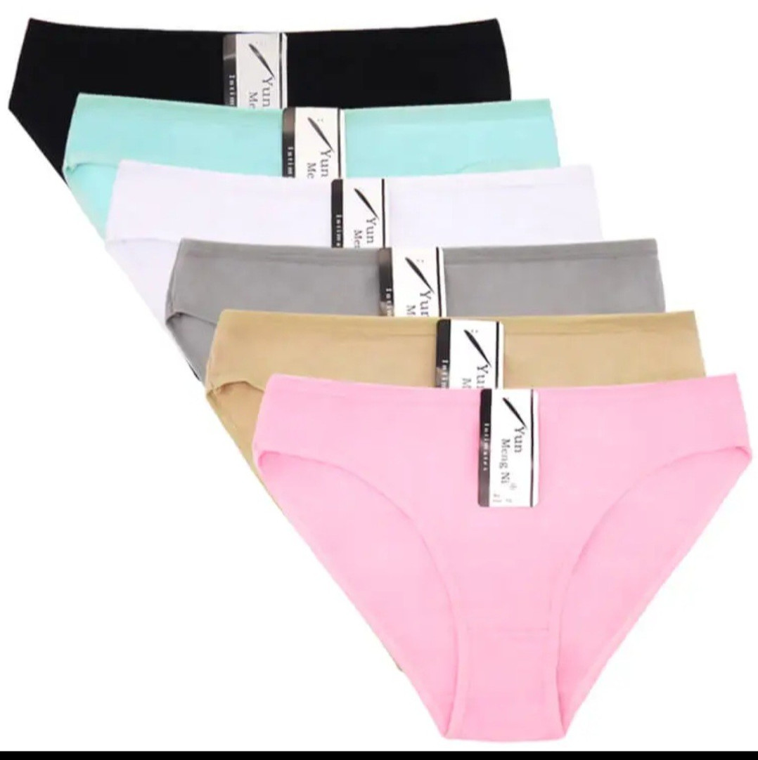 Yun Meng Ni Women’s Solid Cotton Bikini Panties 12-Pack Multicolor M