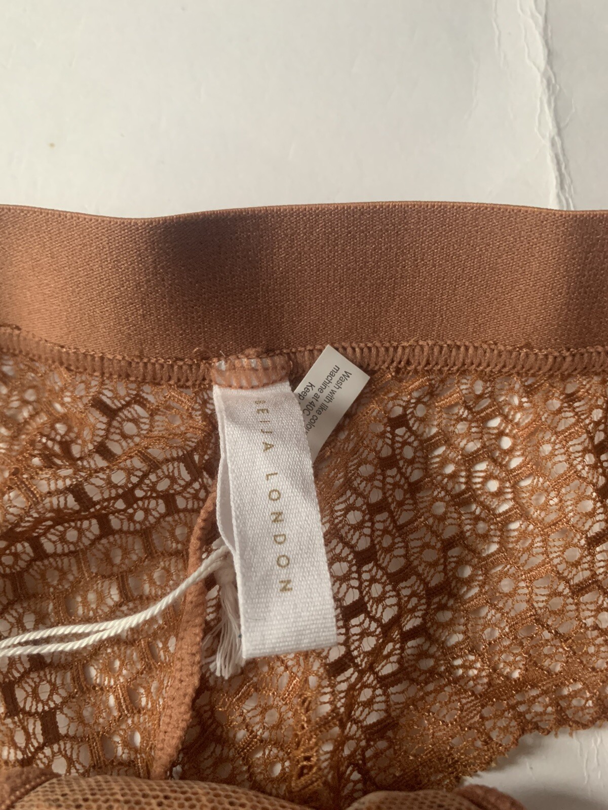 Beija London Waves Tanga Biscuit Brown Size 1 Approx 10 BNWT Freepost