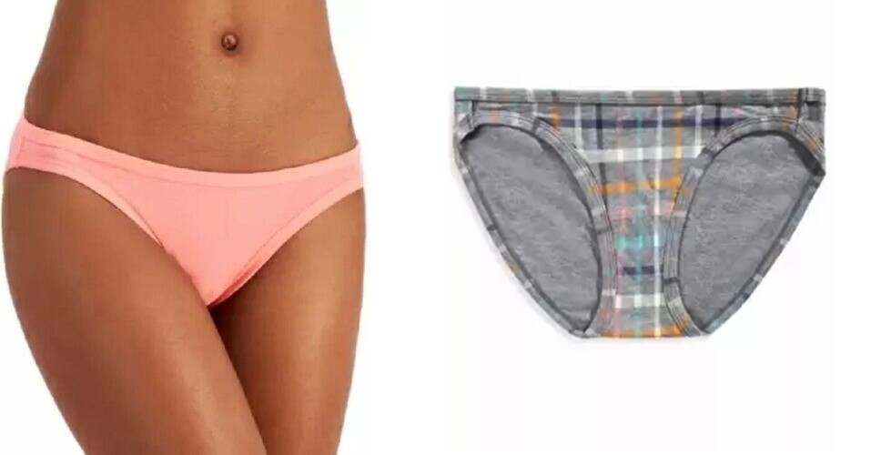 Jenni Women’s Solid Bikini Coral, Plaid S, M, L, XL, 2XL, 3XL