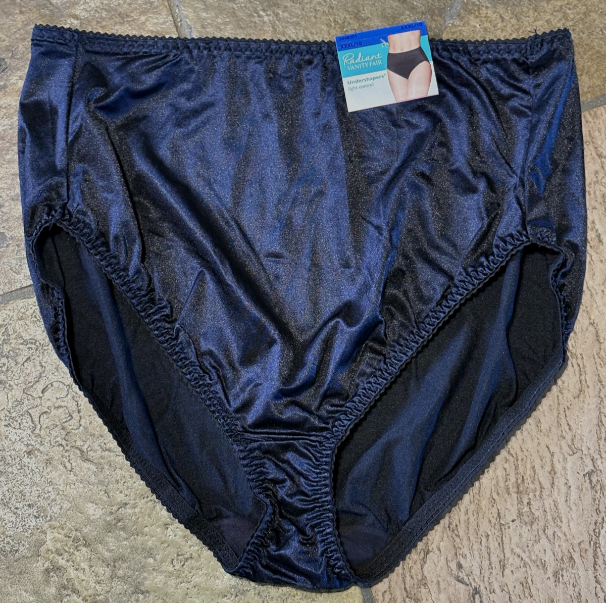 Vanity Fair 10/3XL BLACK Silky Hi Cut RADIANT Undershapers Panties #48301 NWT