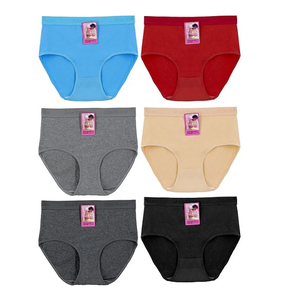 Women’s Cotton Soft Stretch Classic Solid Colorful Classic Briefs 12 Pack