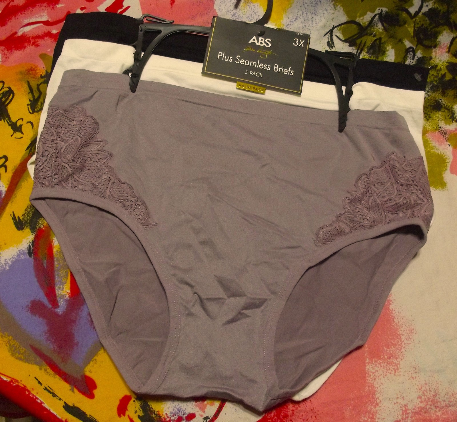 3 NEW ABS ALLEN SCHWARTZ 53892XCABS PLUS SIZE MF SEAMLESS BRIEF PANTIES 3X