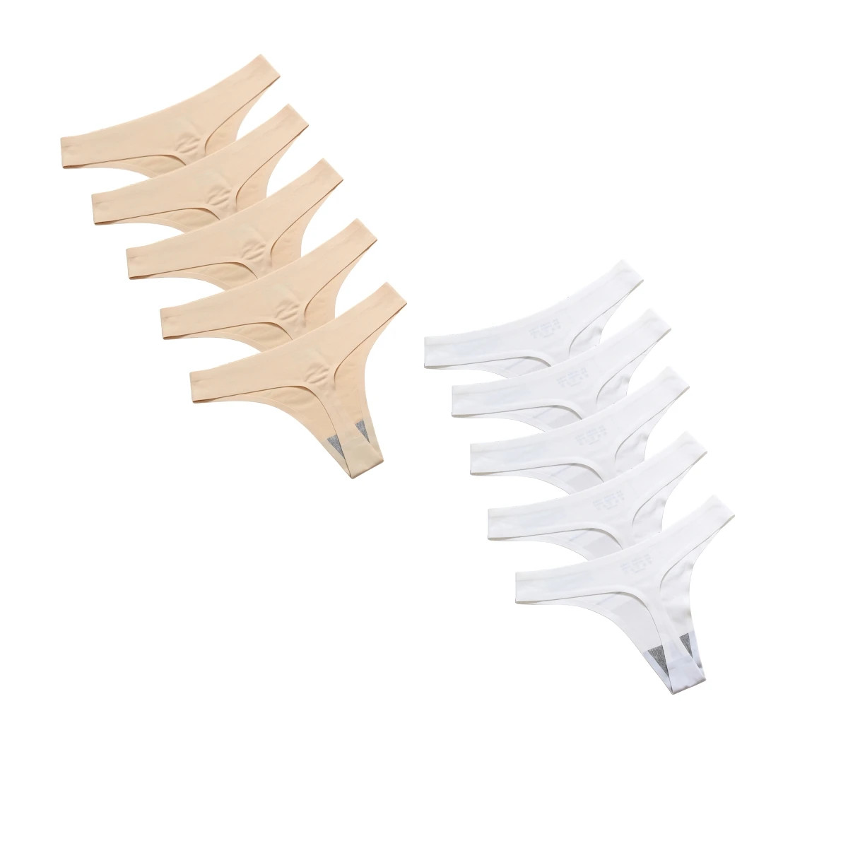 Seamless G String Panties Women’s Low Rise Solid Soft Stretch Underwear 10 Pcs