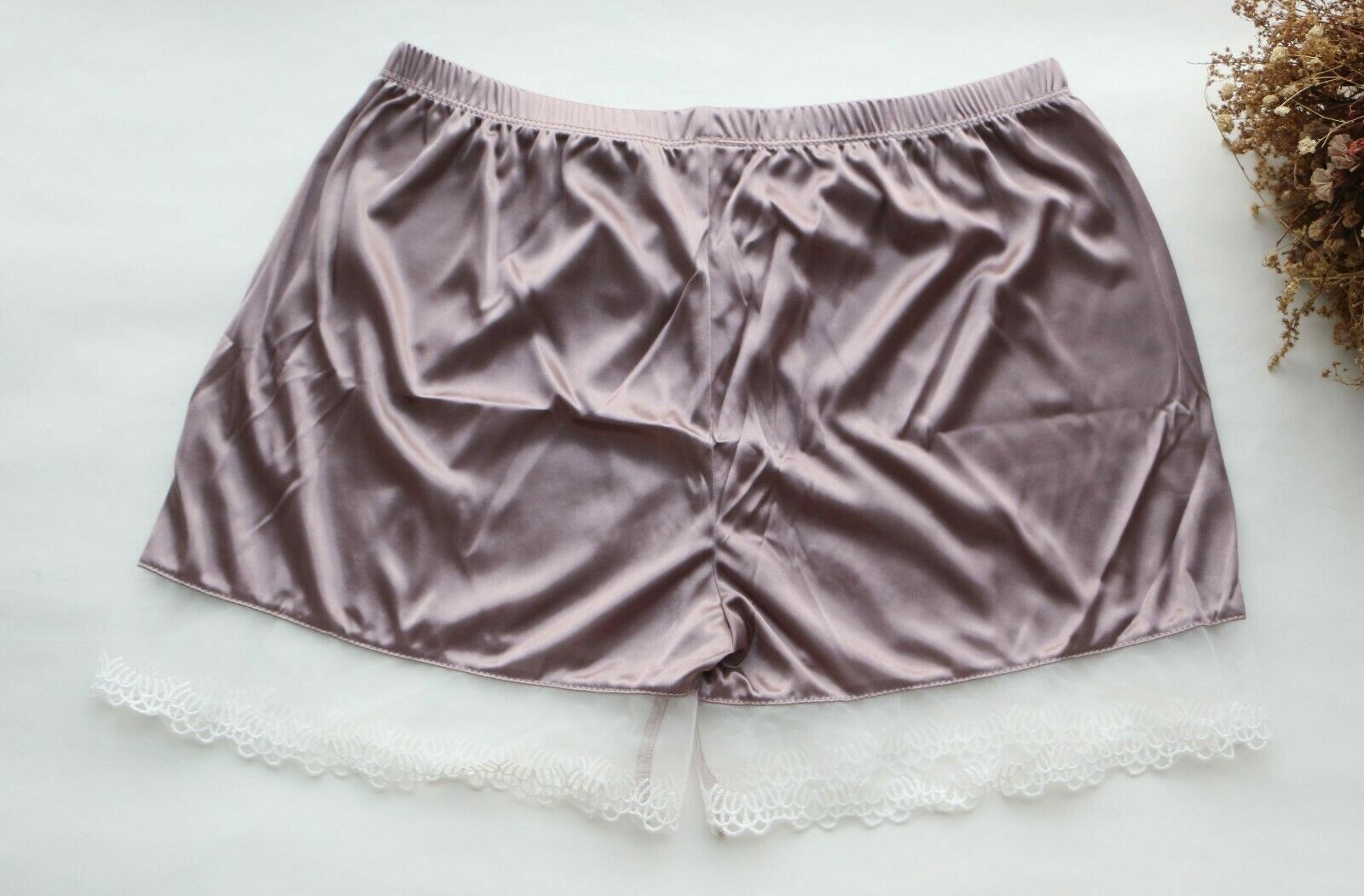 Women Sexy Home Shorts smooth&Mesh underwear Ladies Silkly boyshorts Knickers S