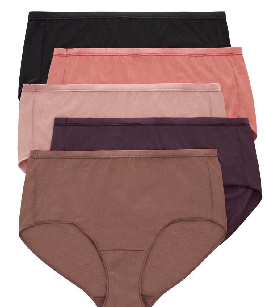 Hanes Women’s Breathable Mesh Tagless Briefs – 5 Pack – Size 12/4X New