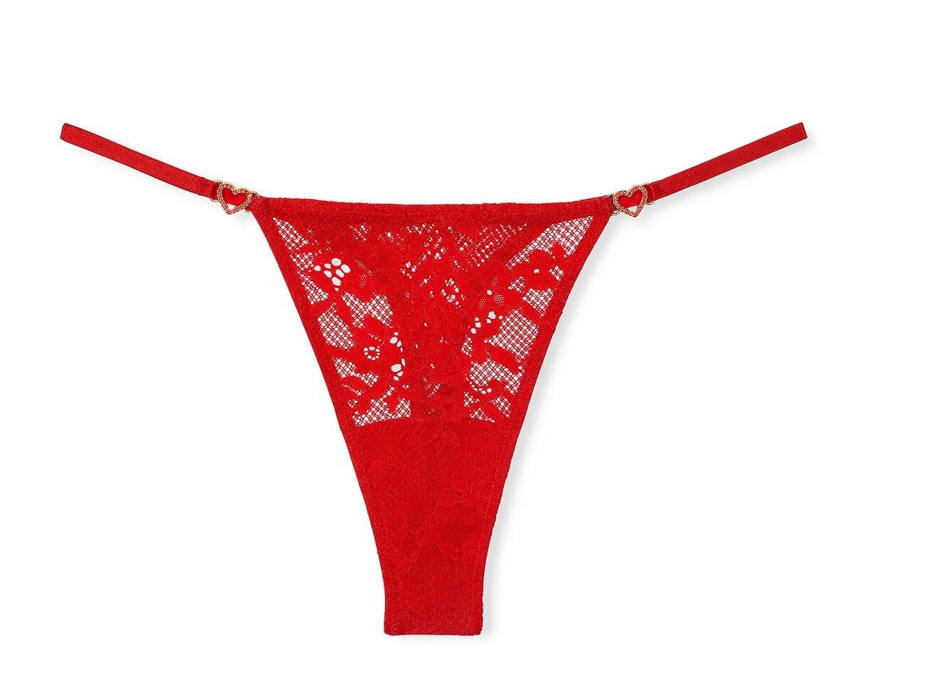 New w/ Tag – Victoria’s Secret Dream Angles Lace Heart Hardware Panty -Red-Small