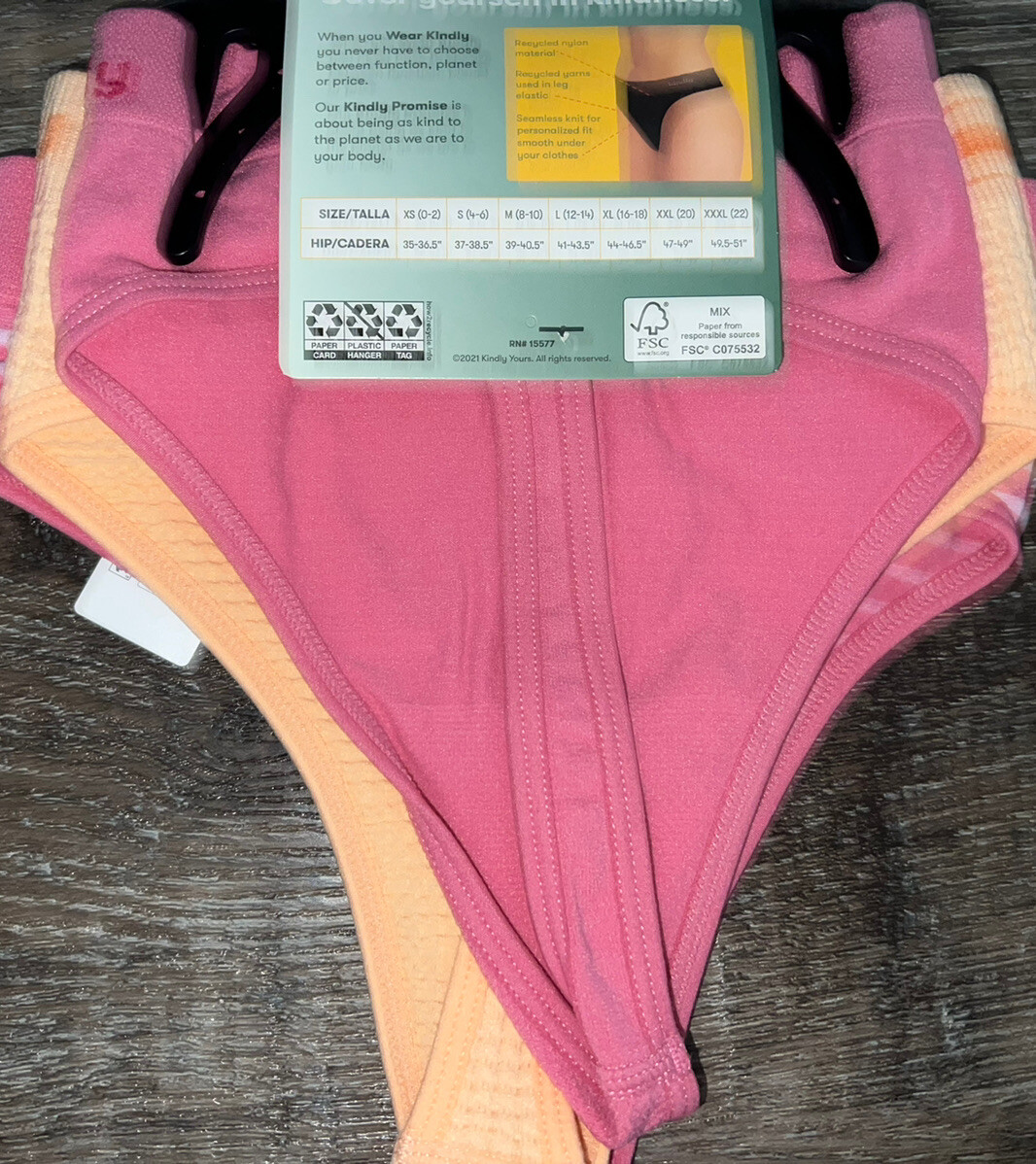 Kindly Yours ~ 3-Pair Womens Thong Seamless Underwear Nylon Blend ~ M (8-10)