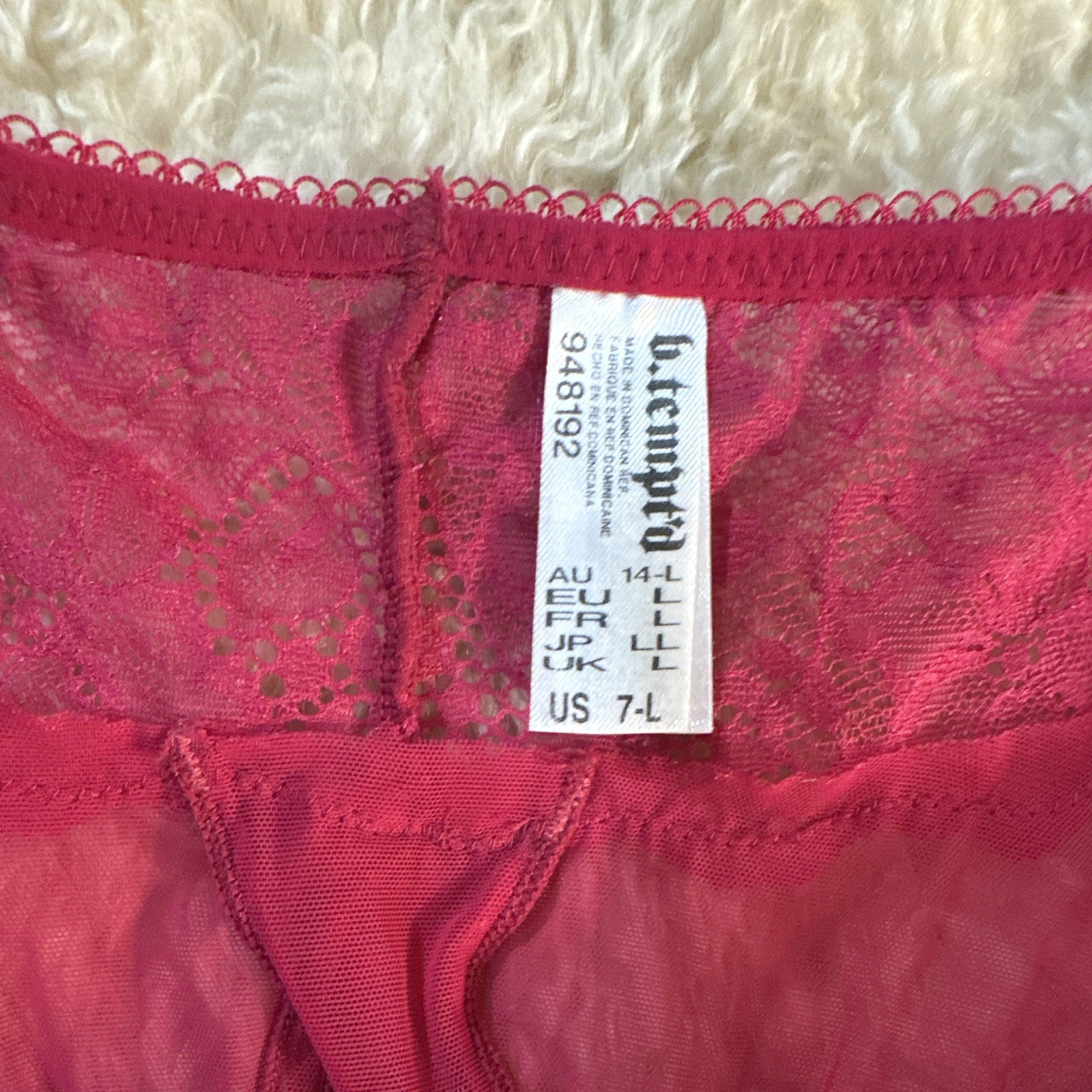 b.tempt’d Pink Floral Lace Mesh Boyshort Panties Sheer Stretch L