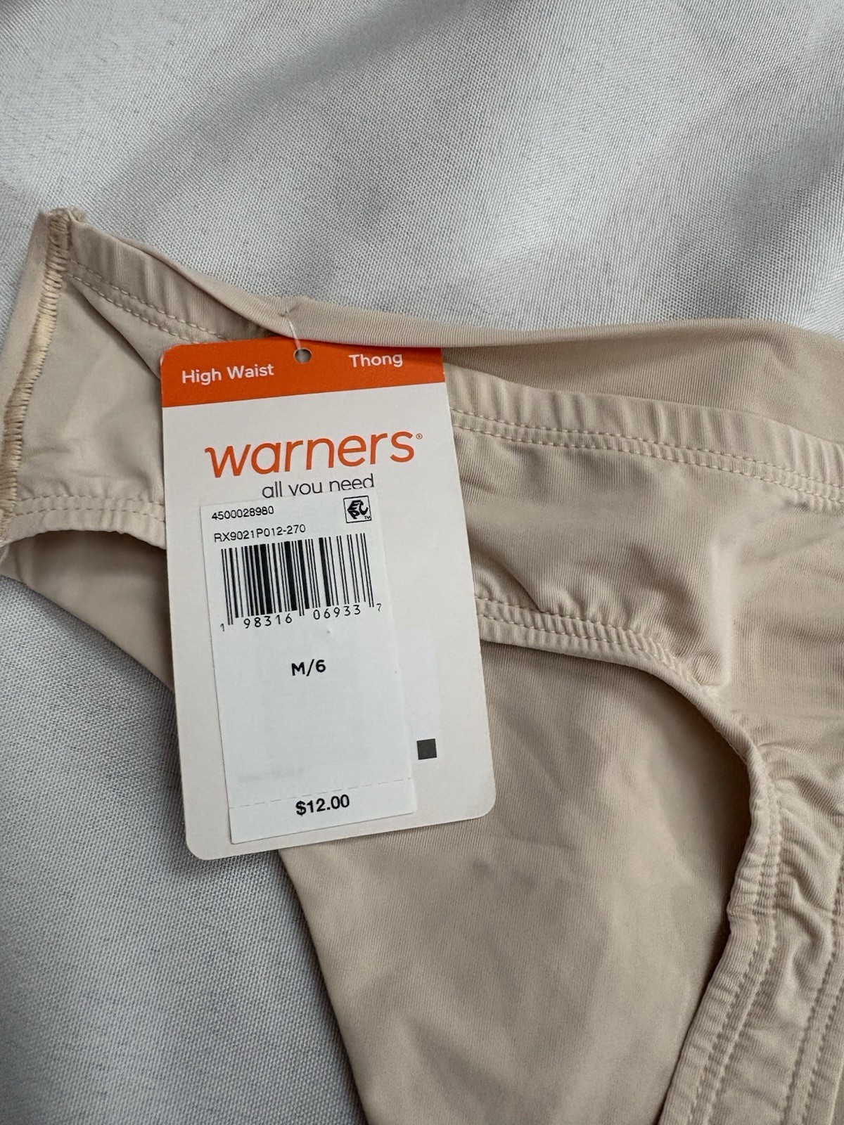 NEW Warners Thong Smooth It Over High Waist Thong 3 Pack Panty Thong Size Medium