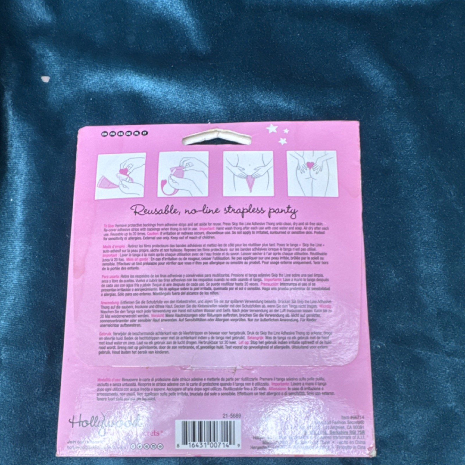 Hollywood Fashion Secrets Skip The Line Adhesive Thong Beige M-L