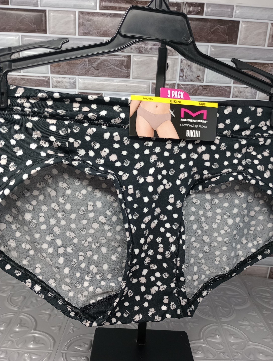 NEW 3 Pair Maidenform Size M/6 Everyday Luxe BIKINI Panties DM3TBK A13V