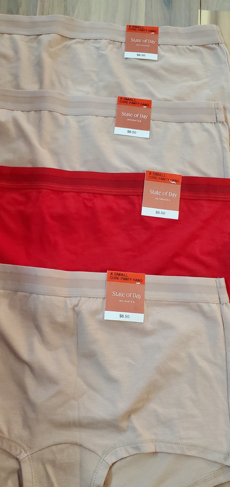 Women’s Lot of 4 Cotton/Modal Brief Panties -State of Day- Size XSmall