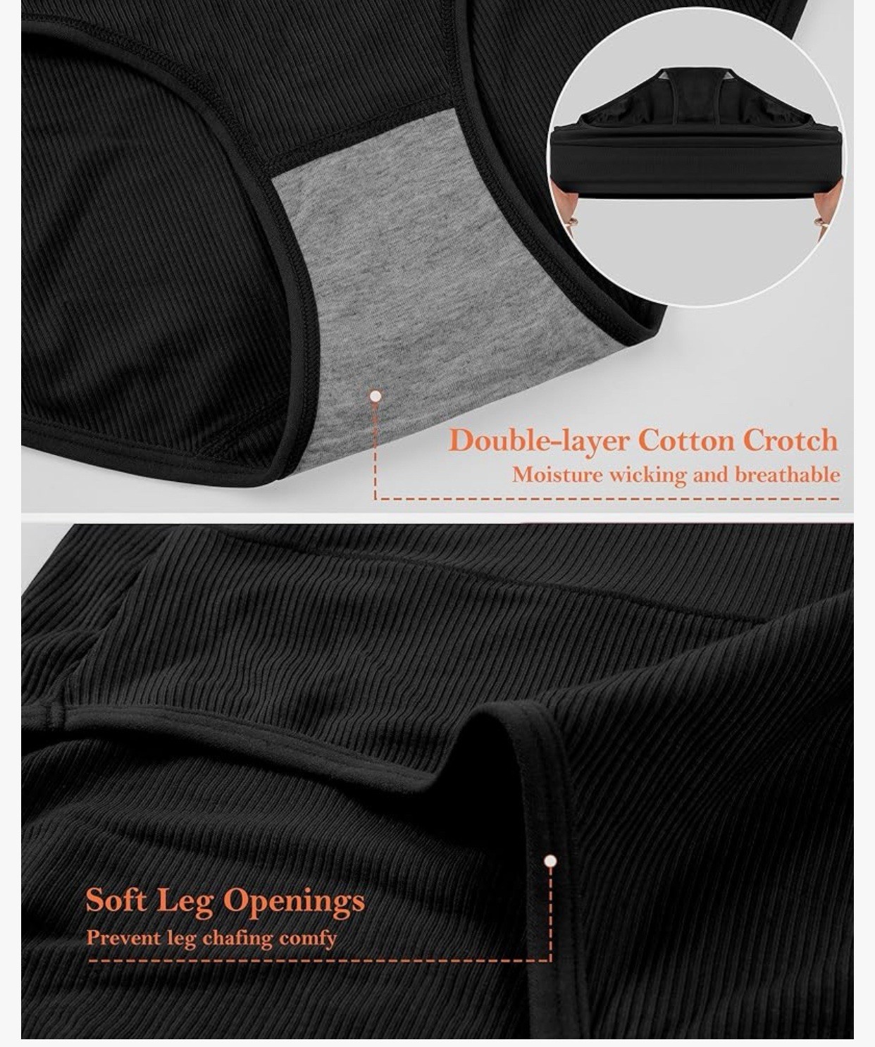 Womens Underwear High Waisted StrechFull Coverage Briefs.Panties 5 Pack