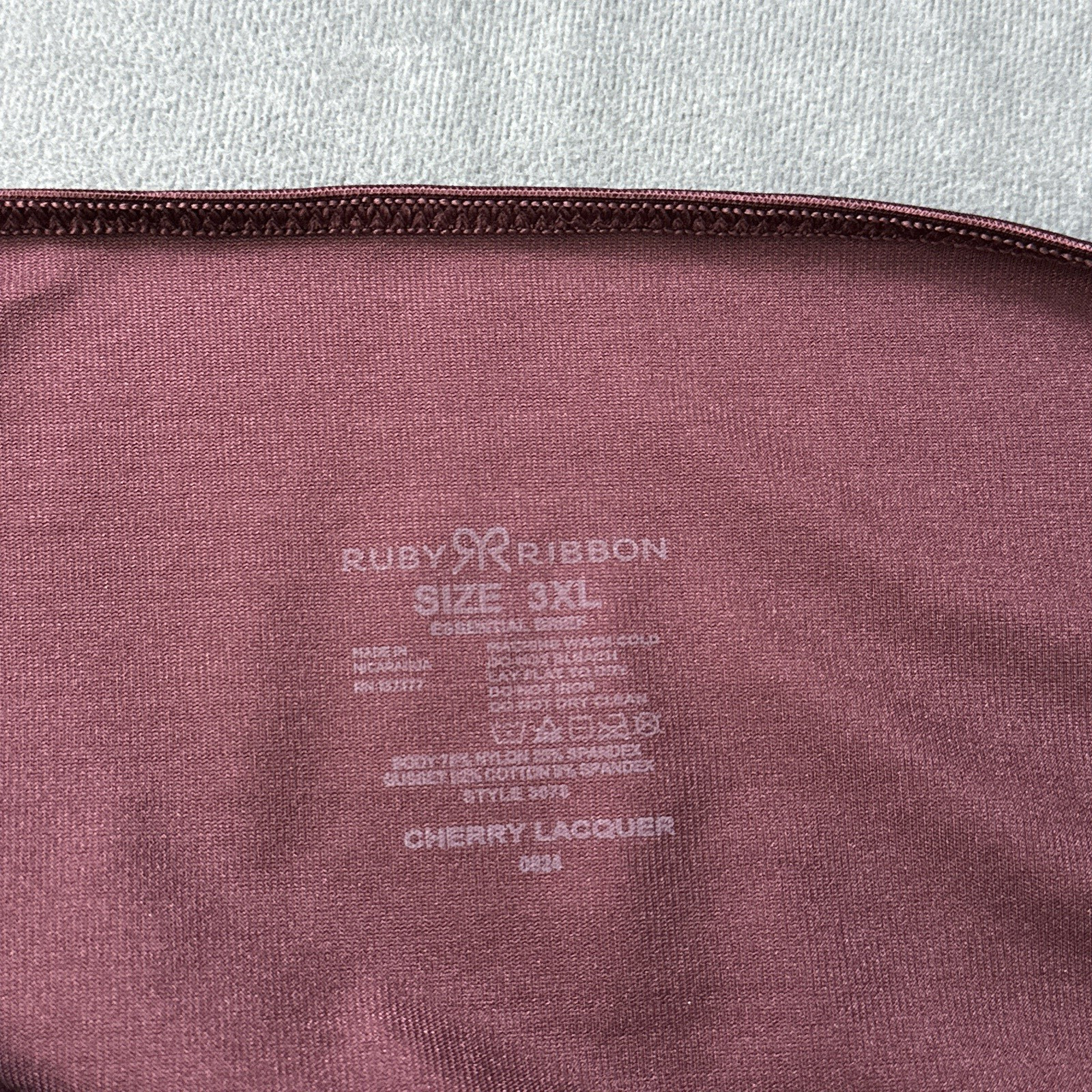 Ruby Ribbon Essential Brief Panties Size 3XL Burgundy Cherry Lacquer New NWT