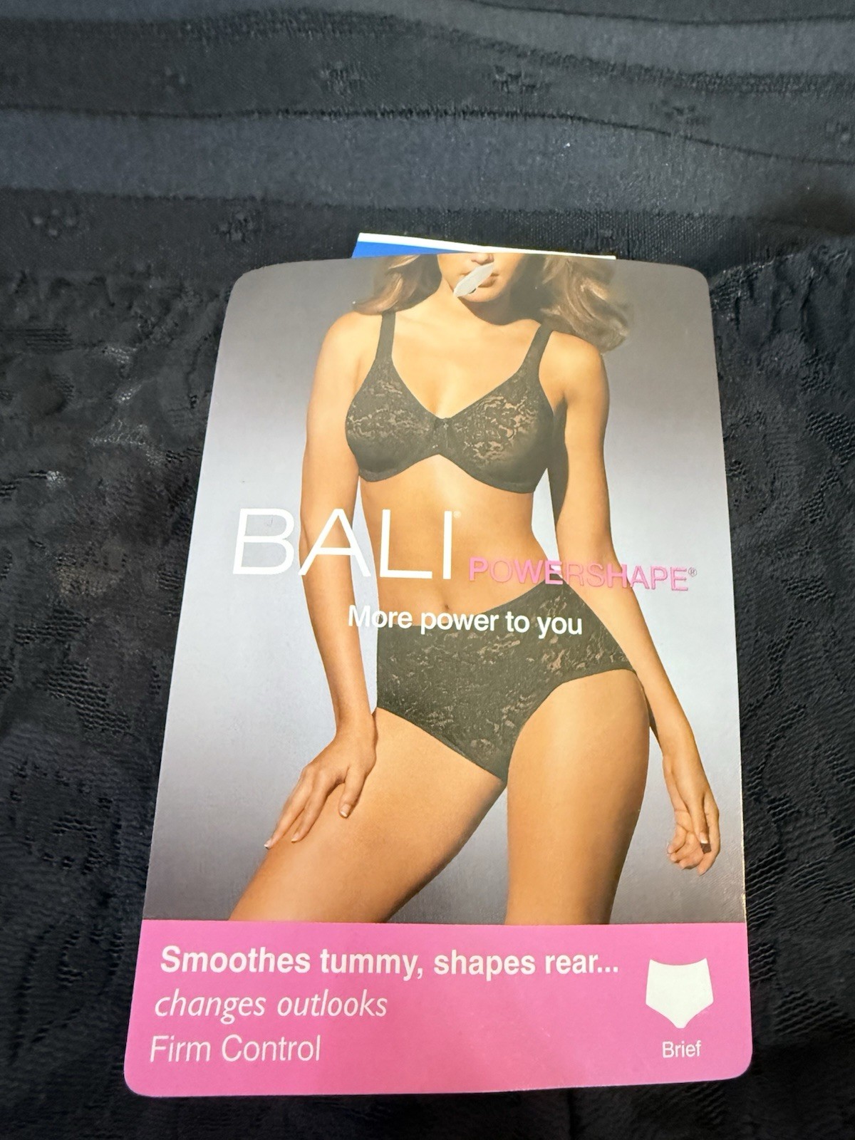 Bali Womens Lace N Smooth Brief Panty Power Shape-wear FirmControl Black XL 8L14
