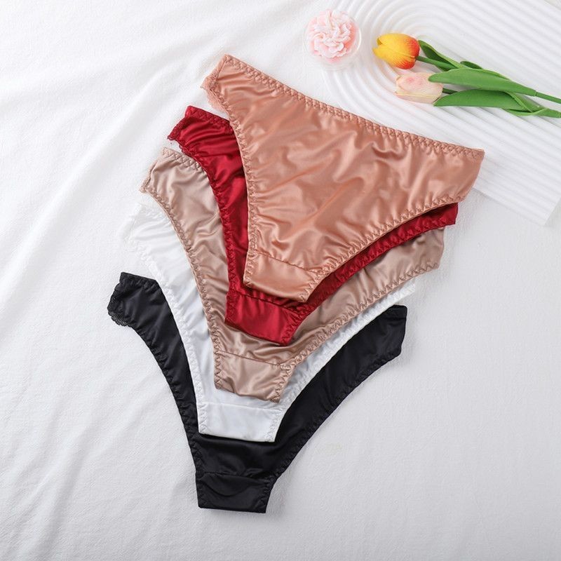3 Pack Low Rise Seamless Bikini Panties – Lace Trim Cotton Gusset Sexy Underwear