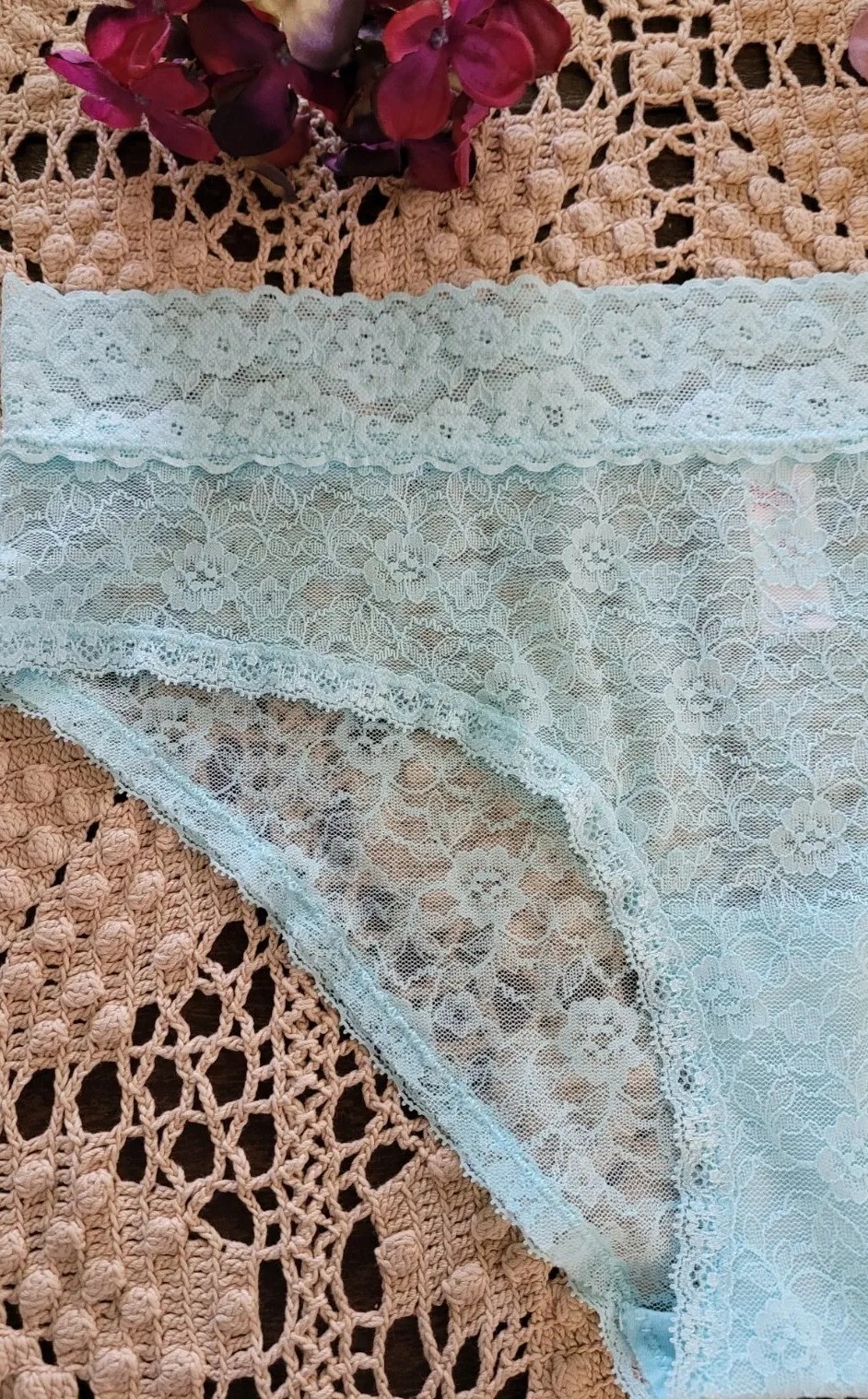 FLIRTITUDE SeXy See Thru Peek a Boo XXL/9 ChEEky LuXe Lace Panties ~ NWT