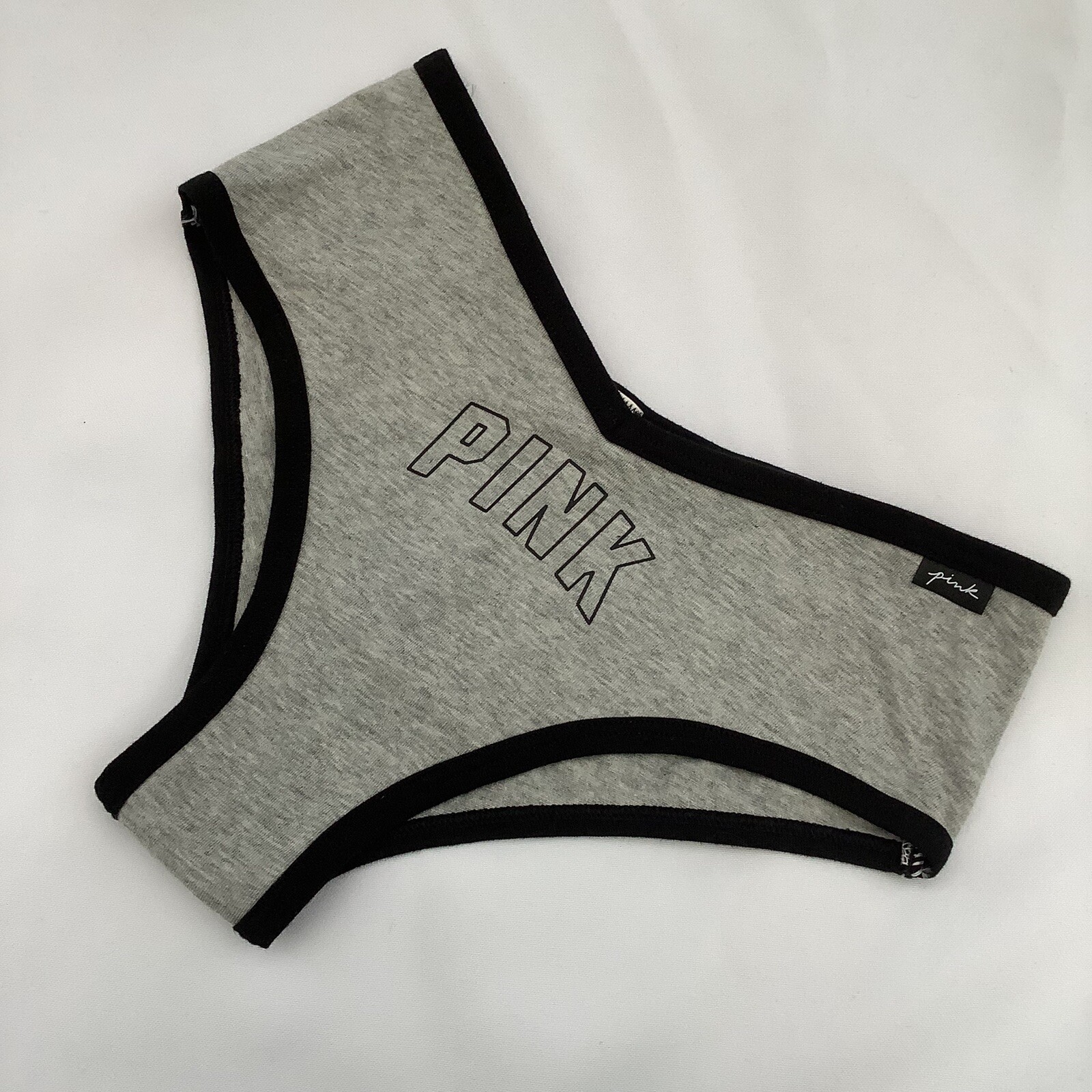 Victoria’s Secret PINK Grey Marl Black Print Cheekster Panties – Size XS – BNWT