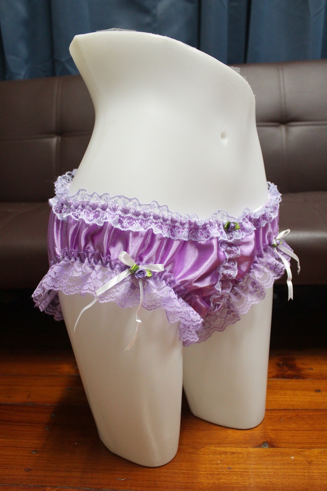 #A361 2XL/ElasticW.24-42″VtgStyle Purple Satin Bikini Panties Knickers Underwear