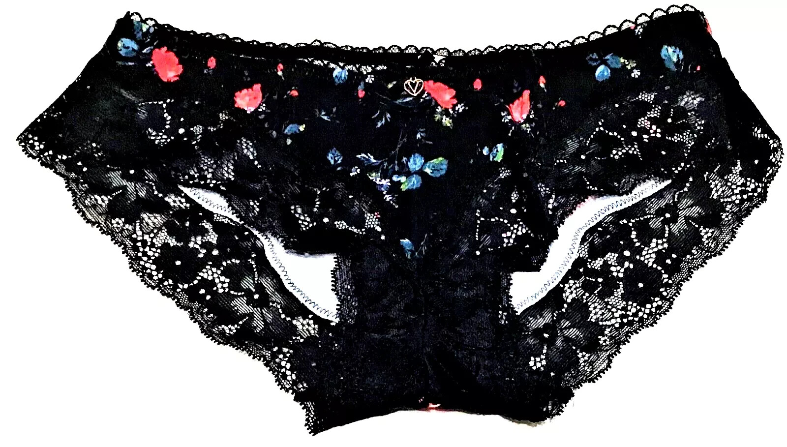 XS – NWT Victoria’s Secret panties lace charm black floral 2021 (a16)