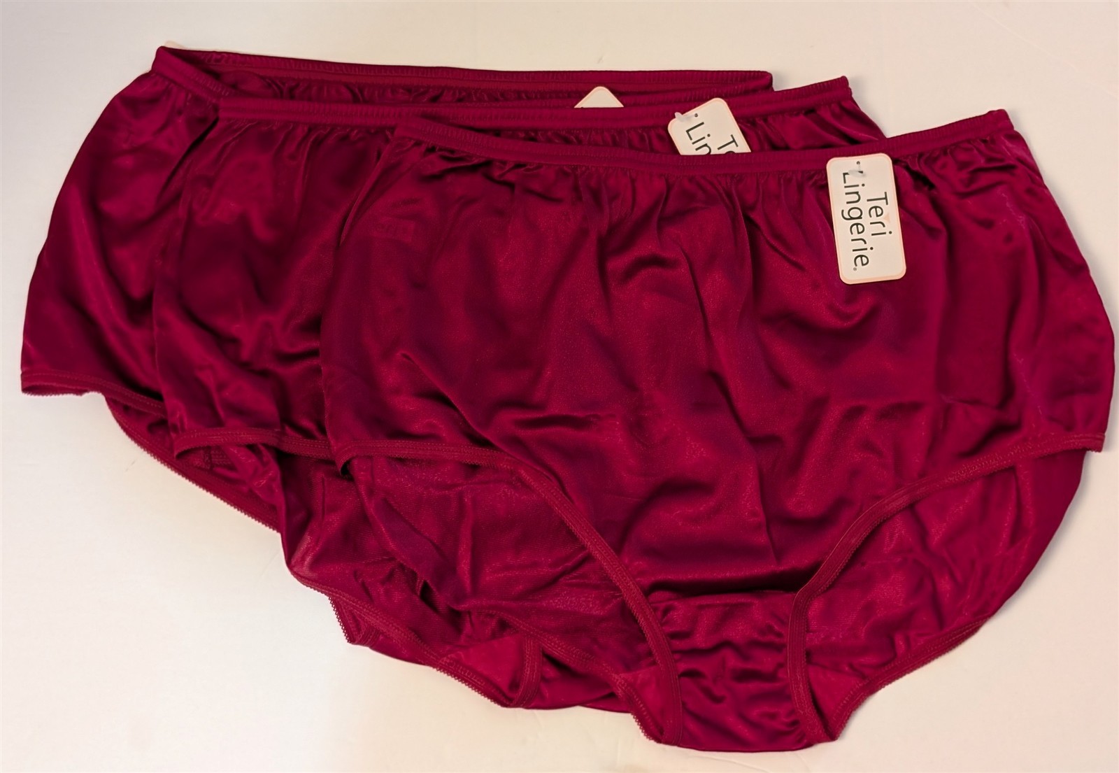 Teri’s Soft Silky Nylon Panty Brief – 3 Pair – Wine – Size 11 -4X