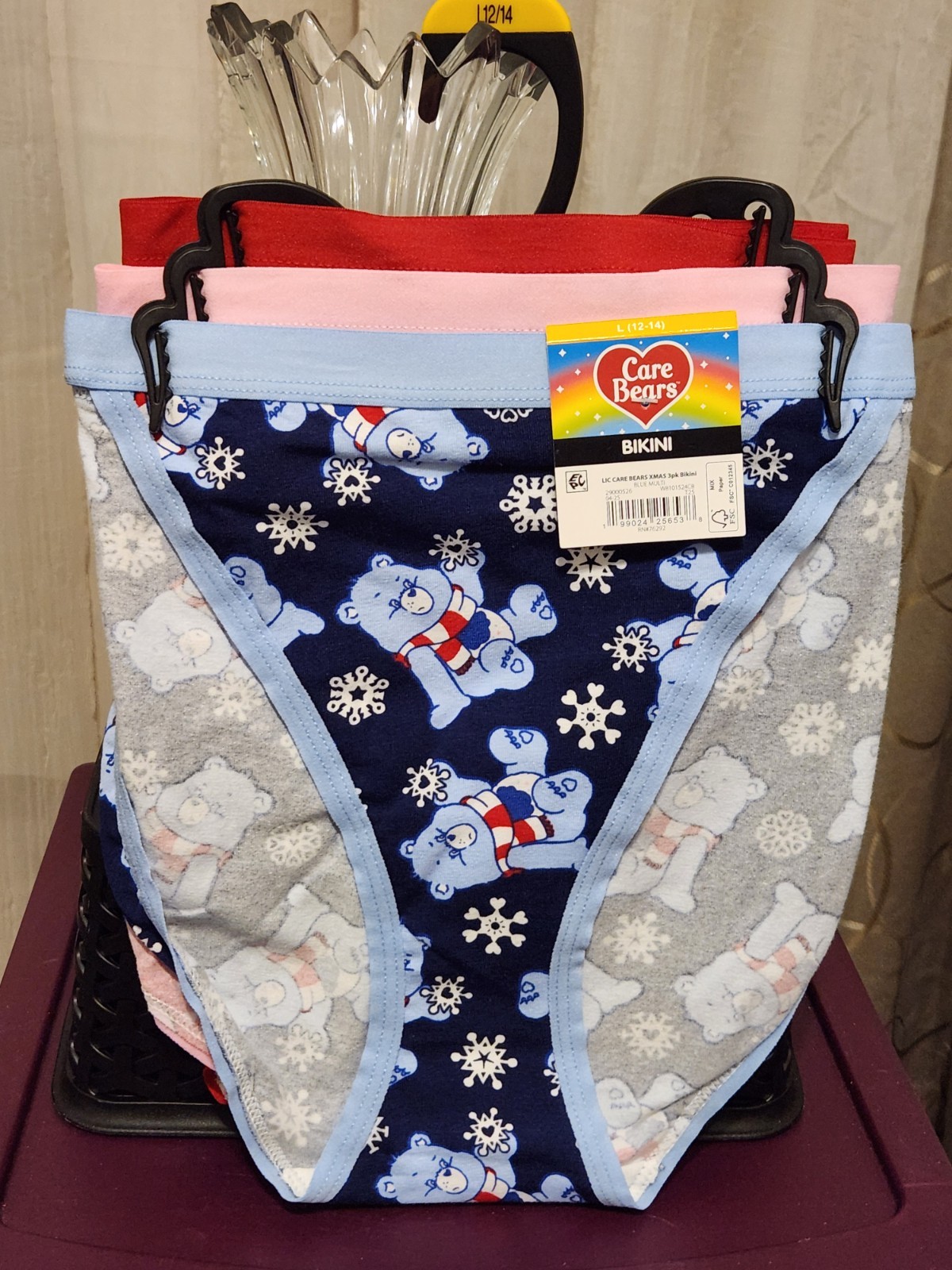 Care Bears Women’s Bikini Panties 3 Pair Christmas L 12/14 Brand New w Tag