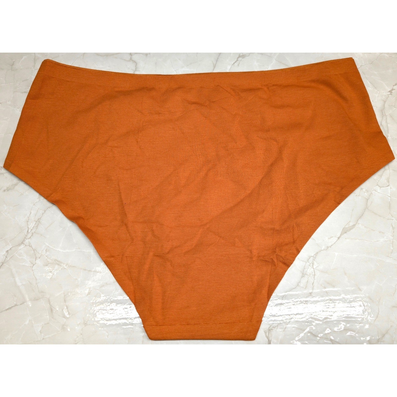 New High Waist Seamless Brief Panties Plus Size XL Burnt Orange Cotton Blend