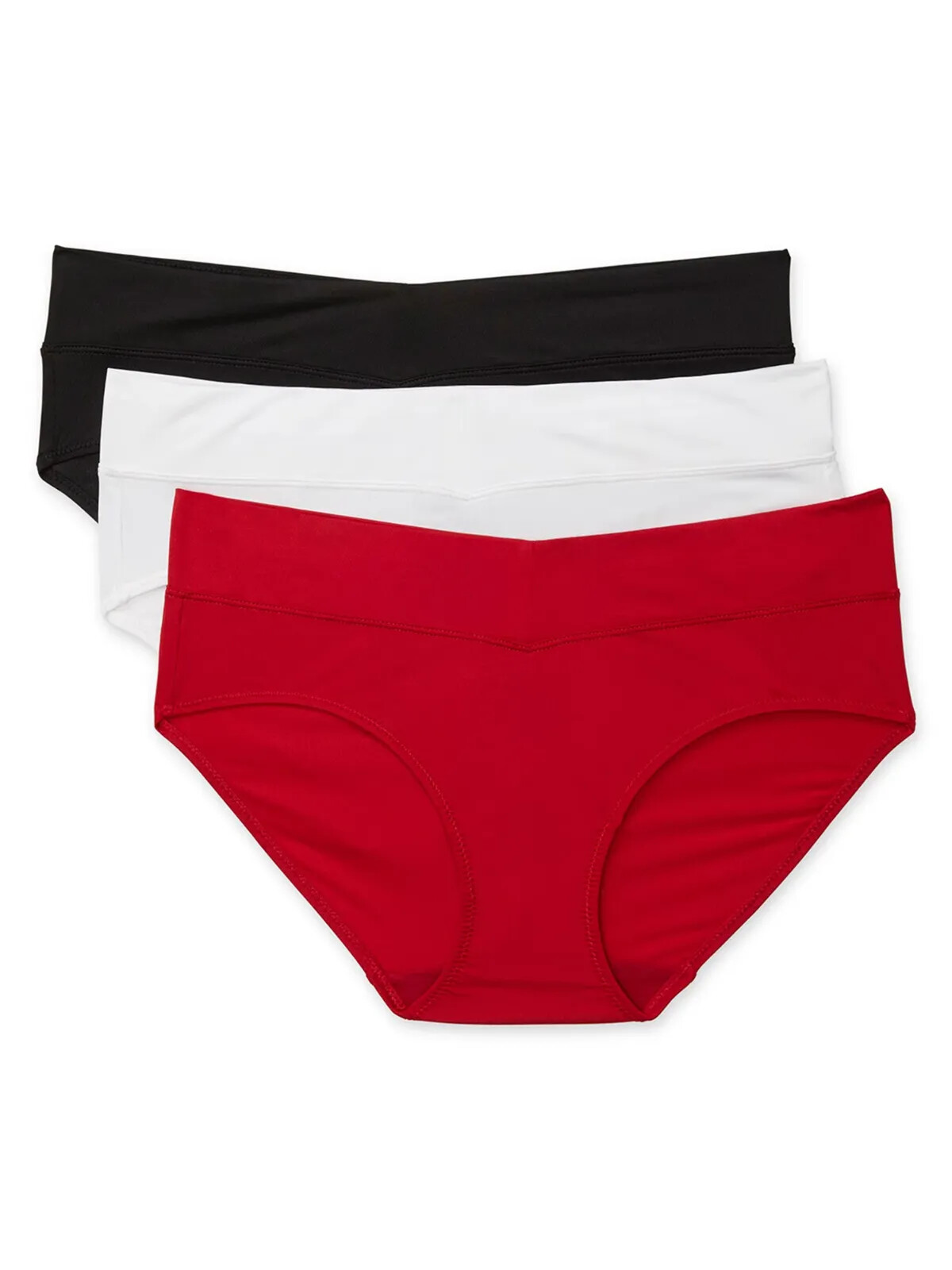 2 PC WARNER’S PLUS SIZE UK 20-22 RED BLACK WHITE KNICKER SILKY MICROFIBER BRIEFS