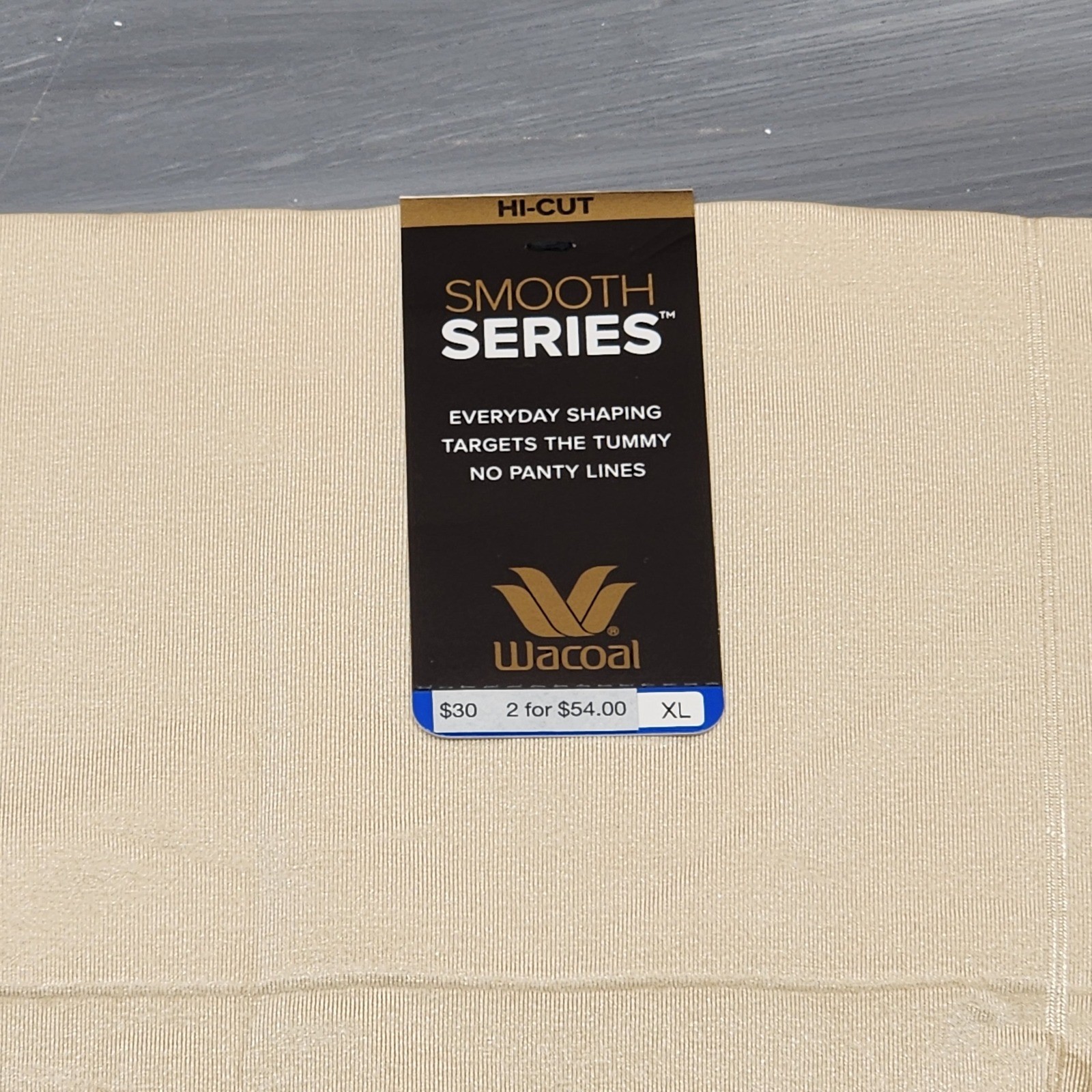 Wacoal Smooth Series Hi-Cut Briefs Beige XL Tummy Control Seamless 804360 NWT