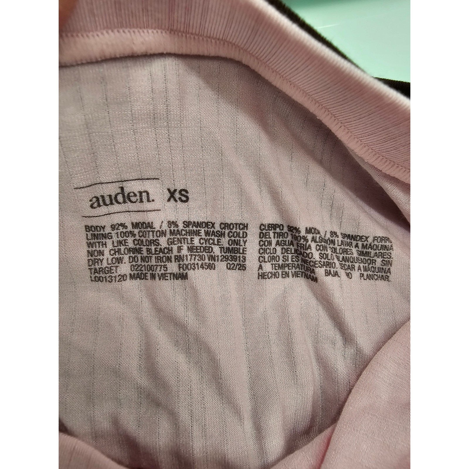 Auden Modal Blend Boyshorts 2 Pack Pink Brown Ribbed Panties XS 022100775